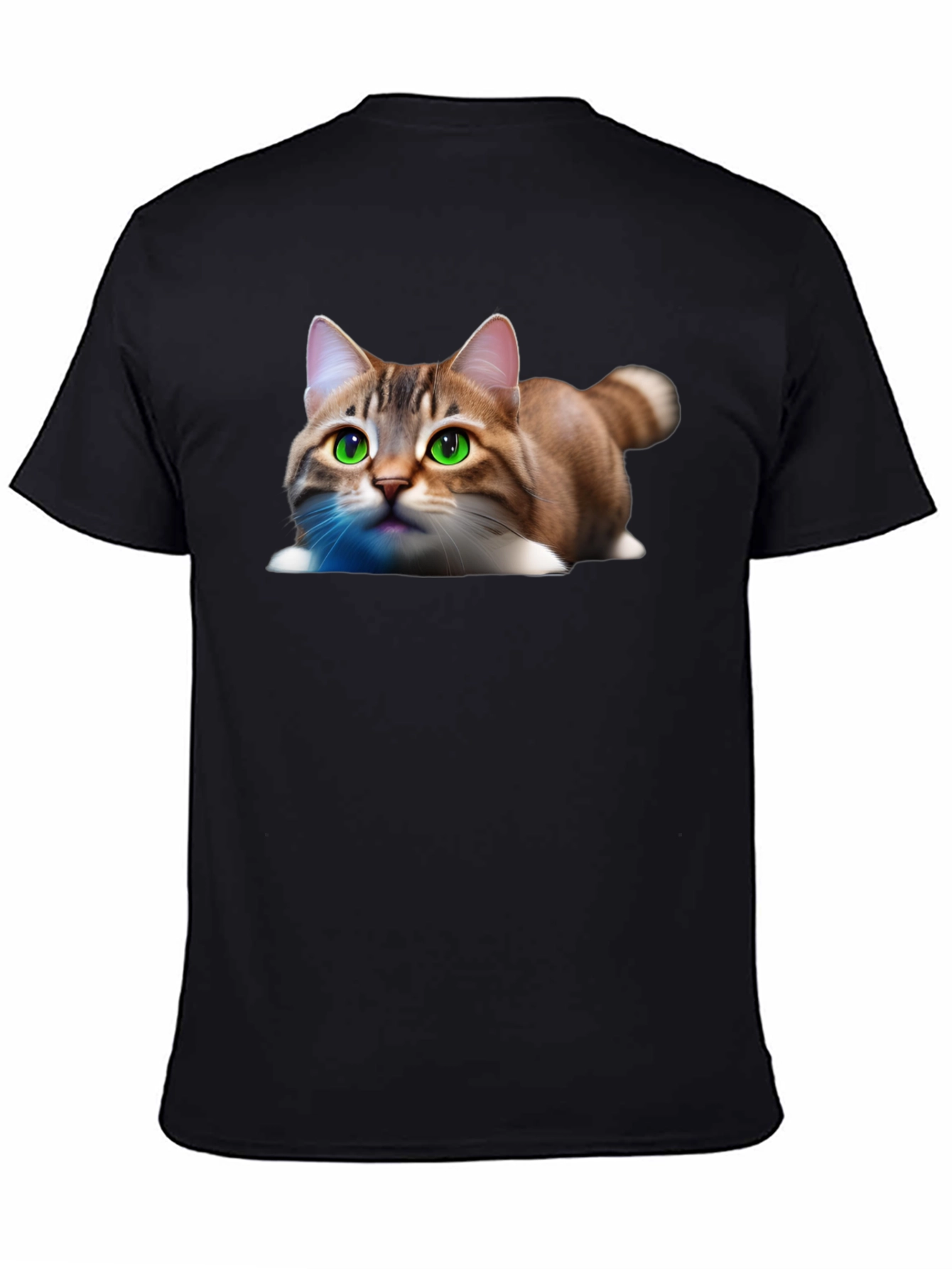 Black Cute Cat Graphic Tee - Soft Cotton Blend Shirt view 4
