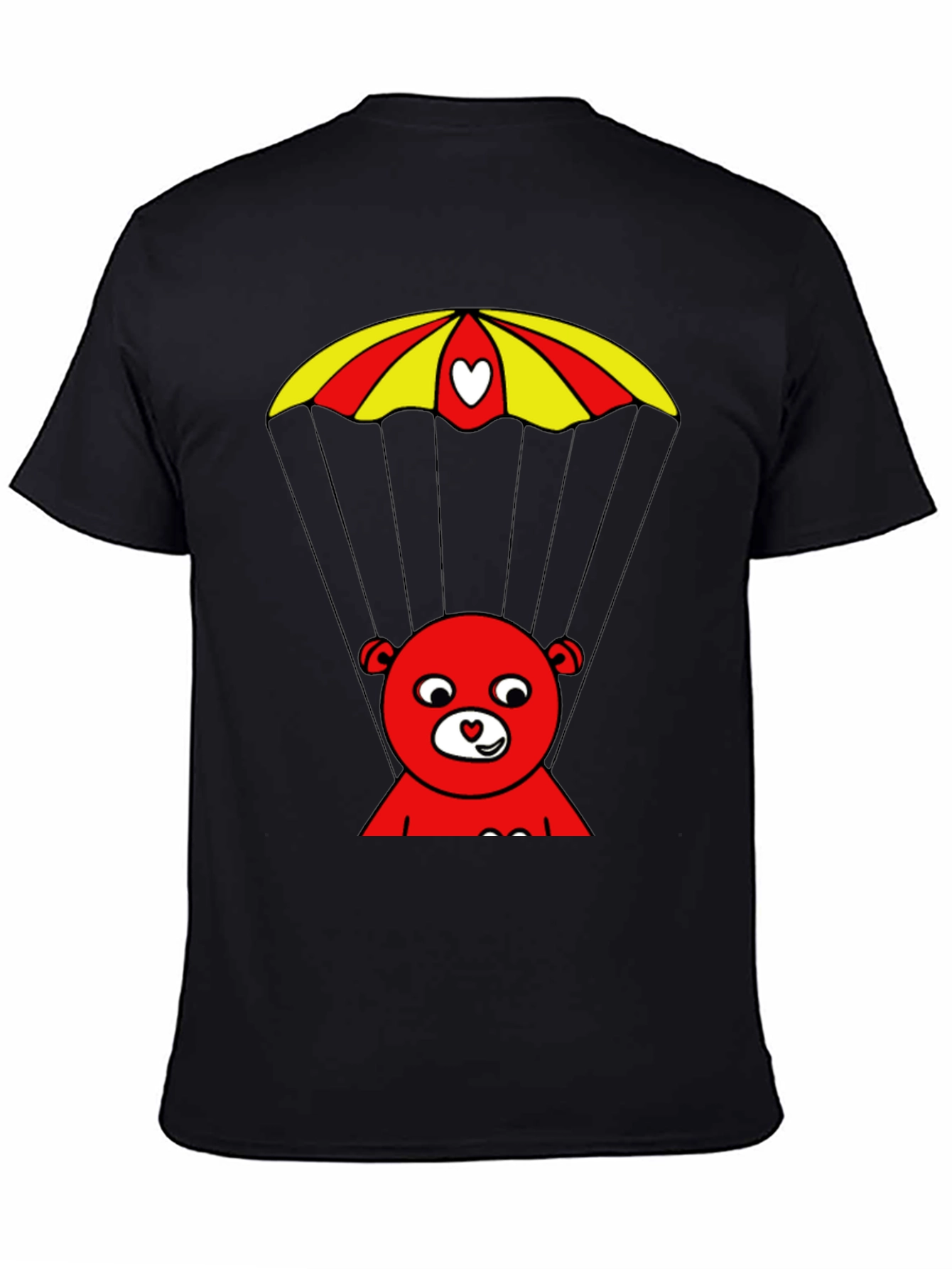 Black Red Bear Parachute Graphic Tee view 4