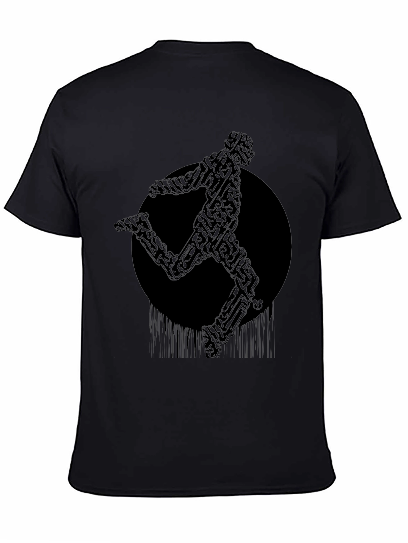 Black Abstract Runner Graphic T-Shirt view 4