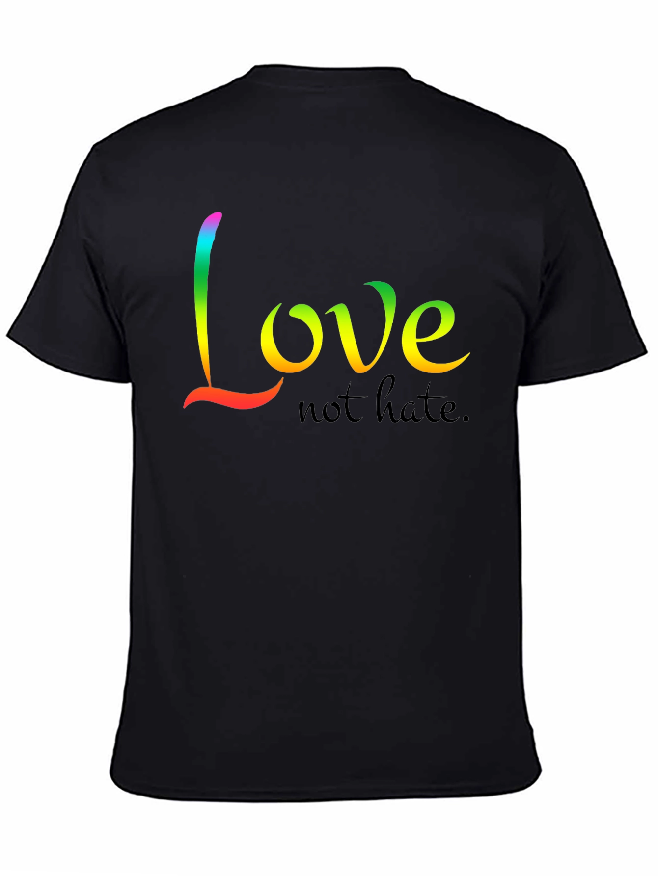 Black Love Not Hate T-Shirt - Rainbow Graphic Tee view 4