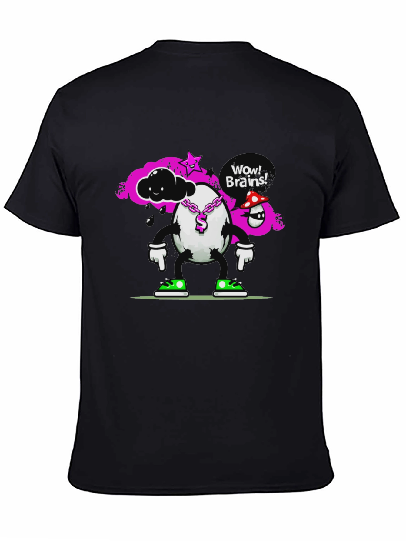 Black Funky Brains Graphic Tee - Unique Design view 4