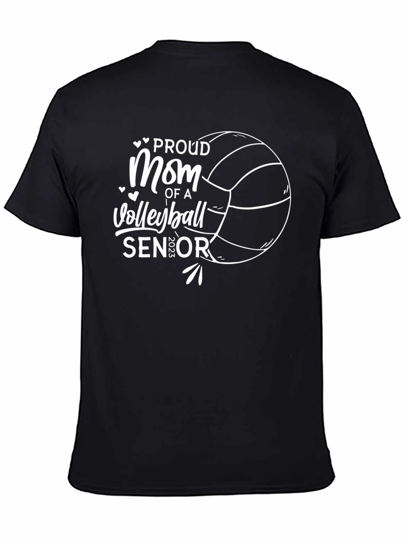 Black Proud Volleyball Mom Senior 2023 T-Shirt view 4
