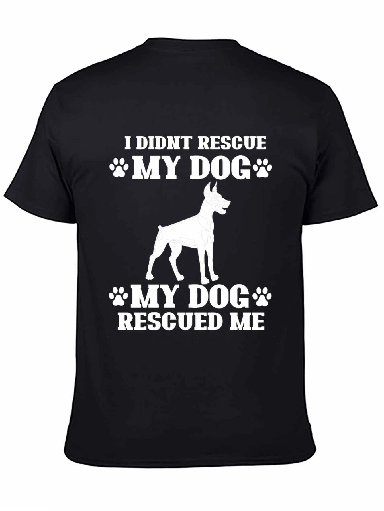 Black Dog Rescue T-Shirt - My Dog Rescued Me view 4