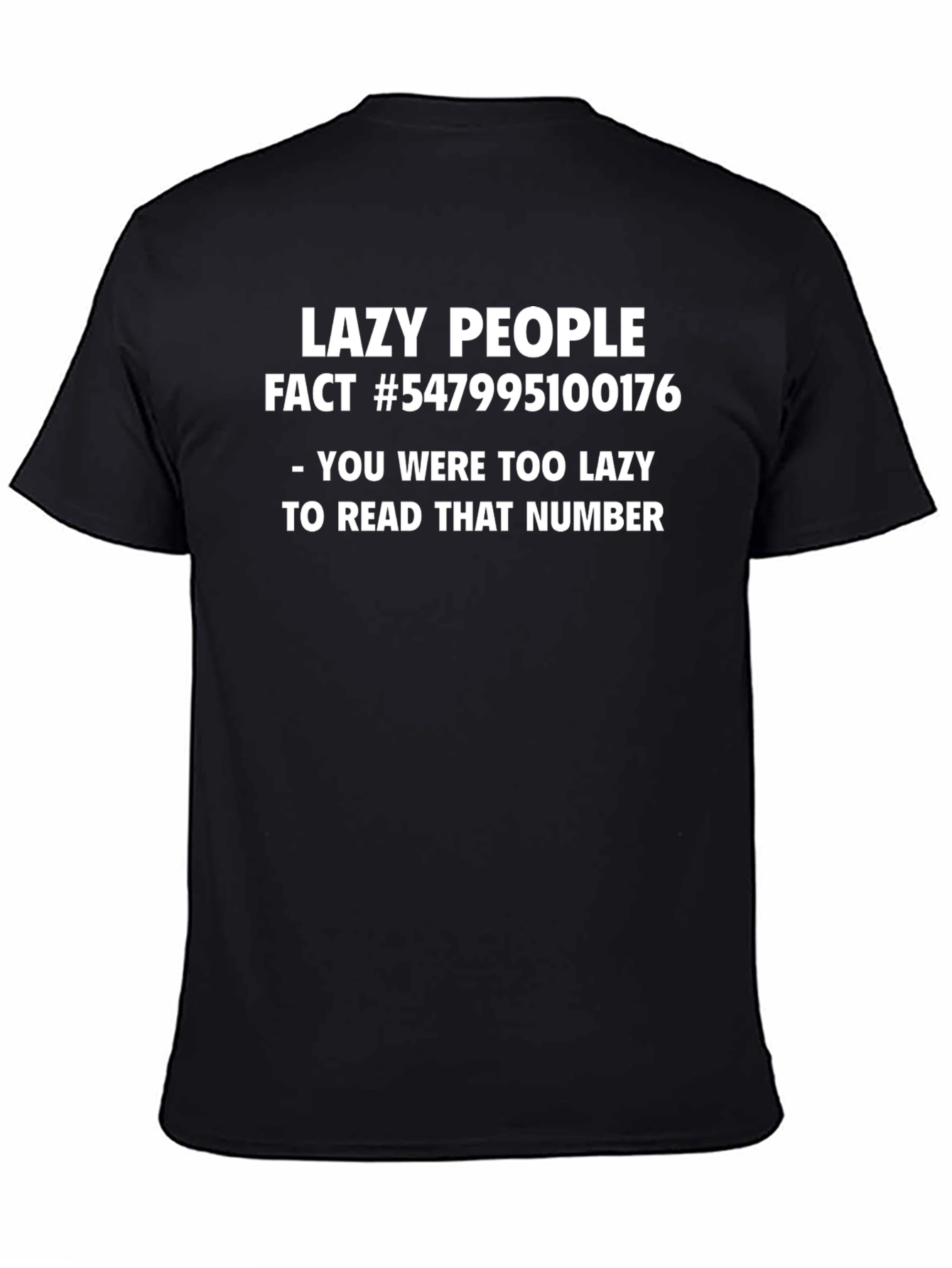 Black Lazy People Fact Novelty Graphic T-Shirt view 4