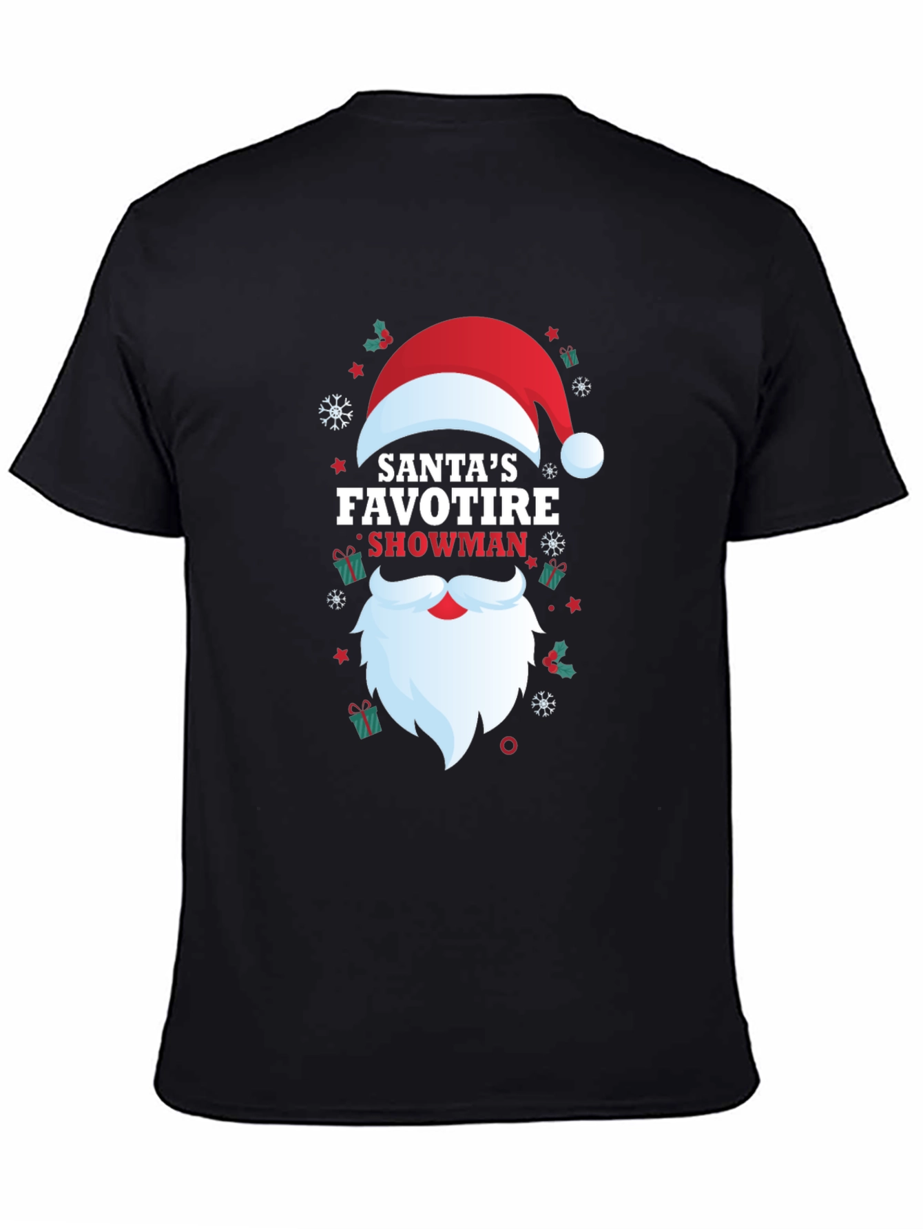 Black Santa's Favotire Showman Christmas T-Shirt view 4