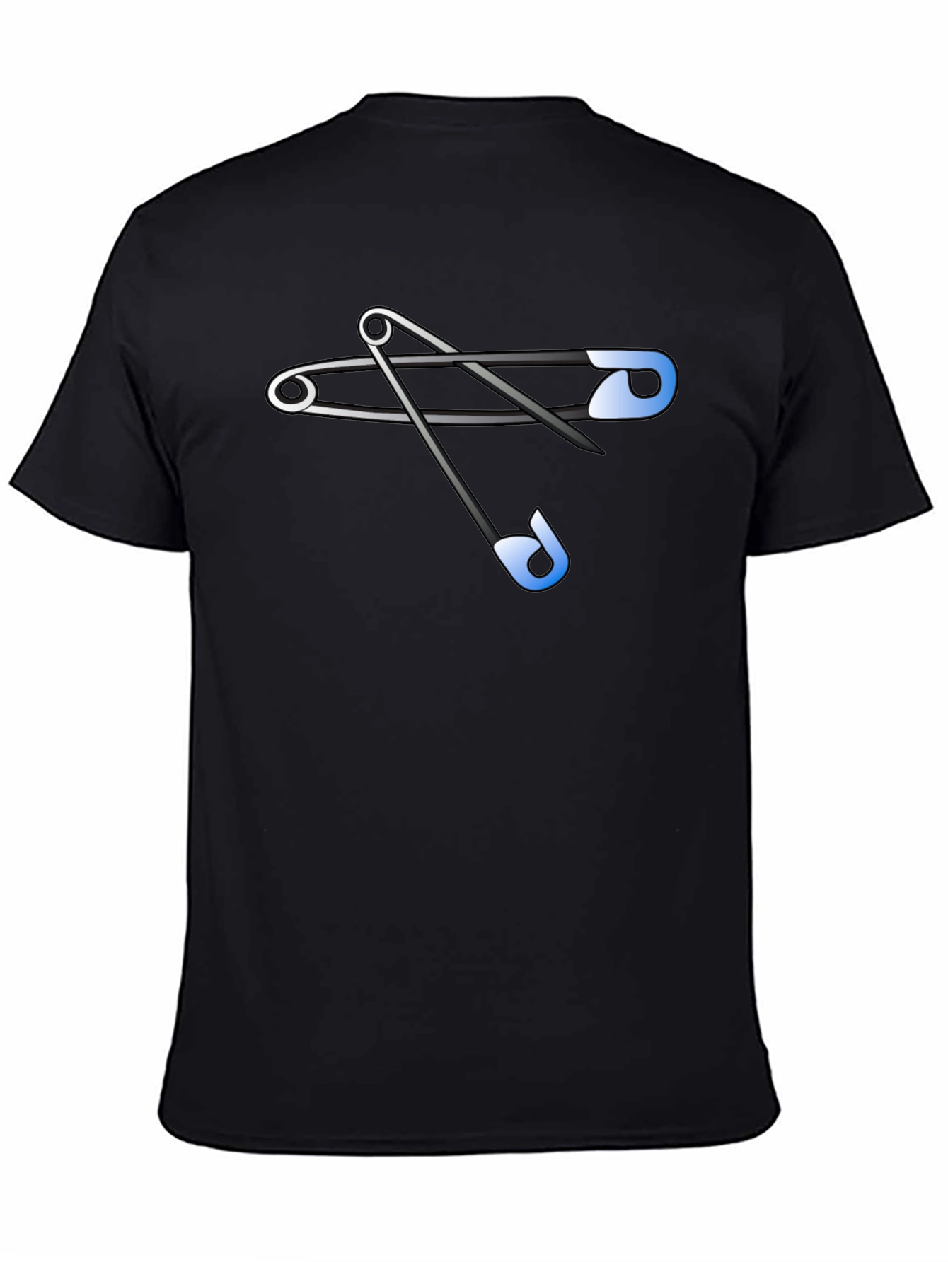 Black Safety Pins Graphic Tee - Black view 4