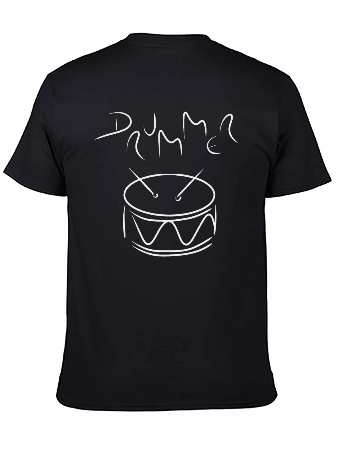 Black Drummer Graphic Tee - Black Cotton Shirt view 4