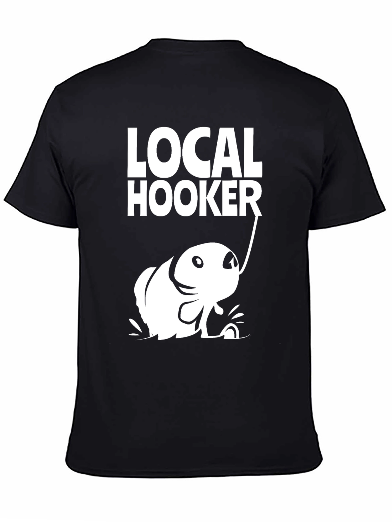 Black Local Hooker Black Cotton T-Shirt for Fishing Enthusiasts view 4