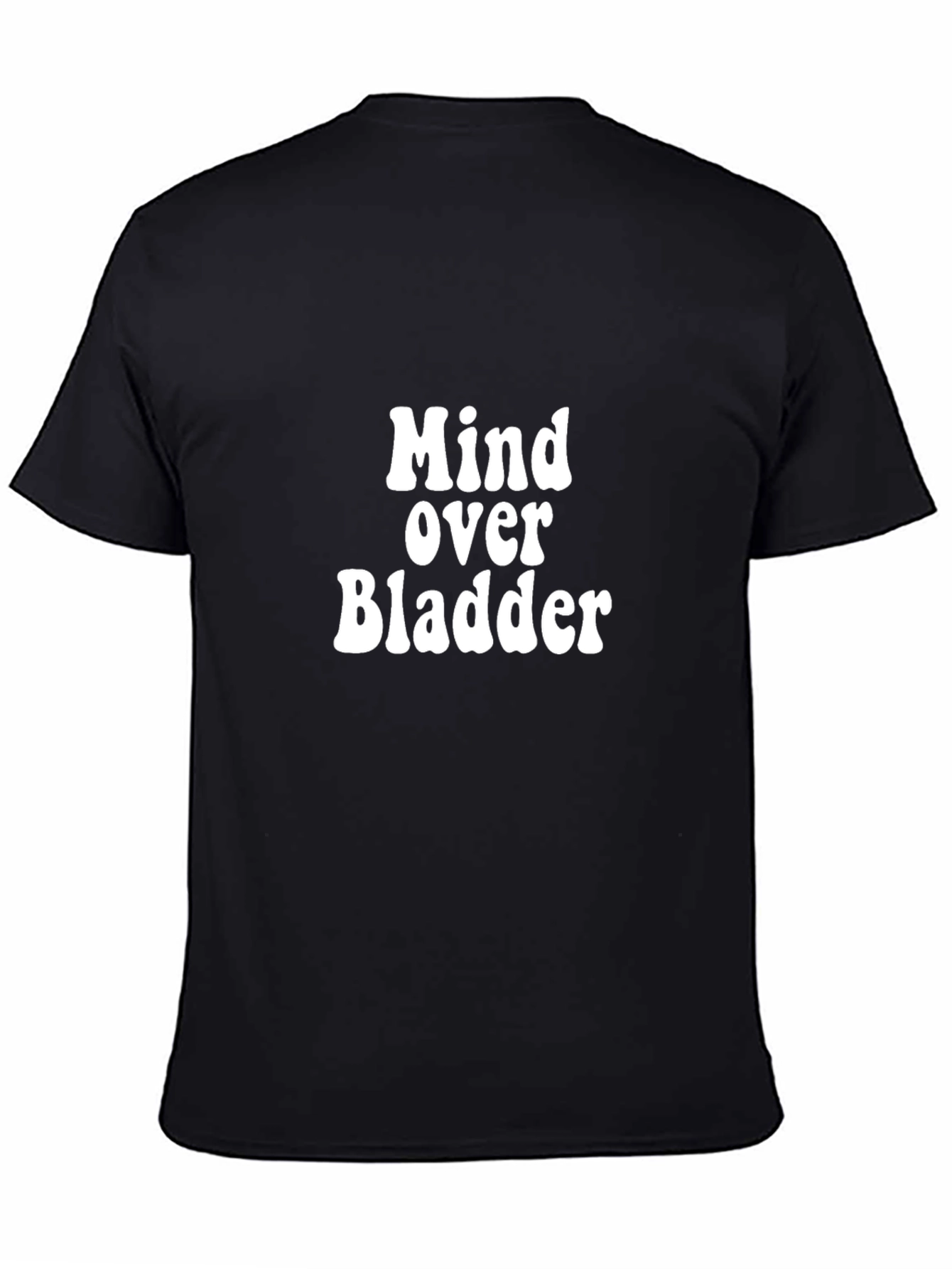 Black Mind Over Bladder Black Graphic T-Shirt view 4