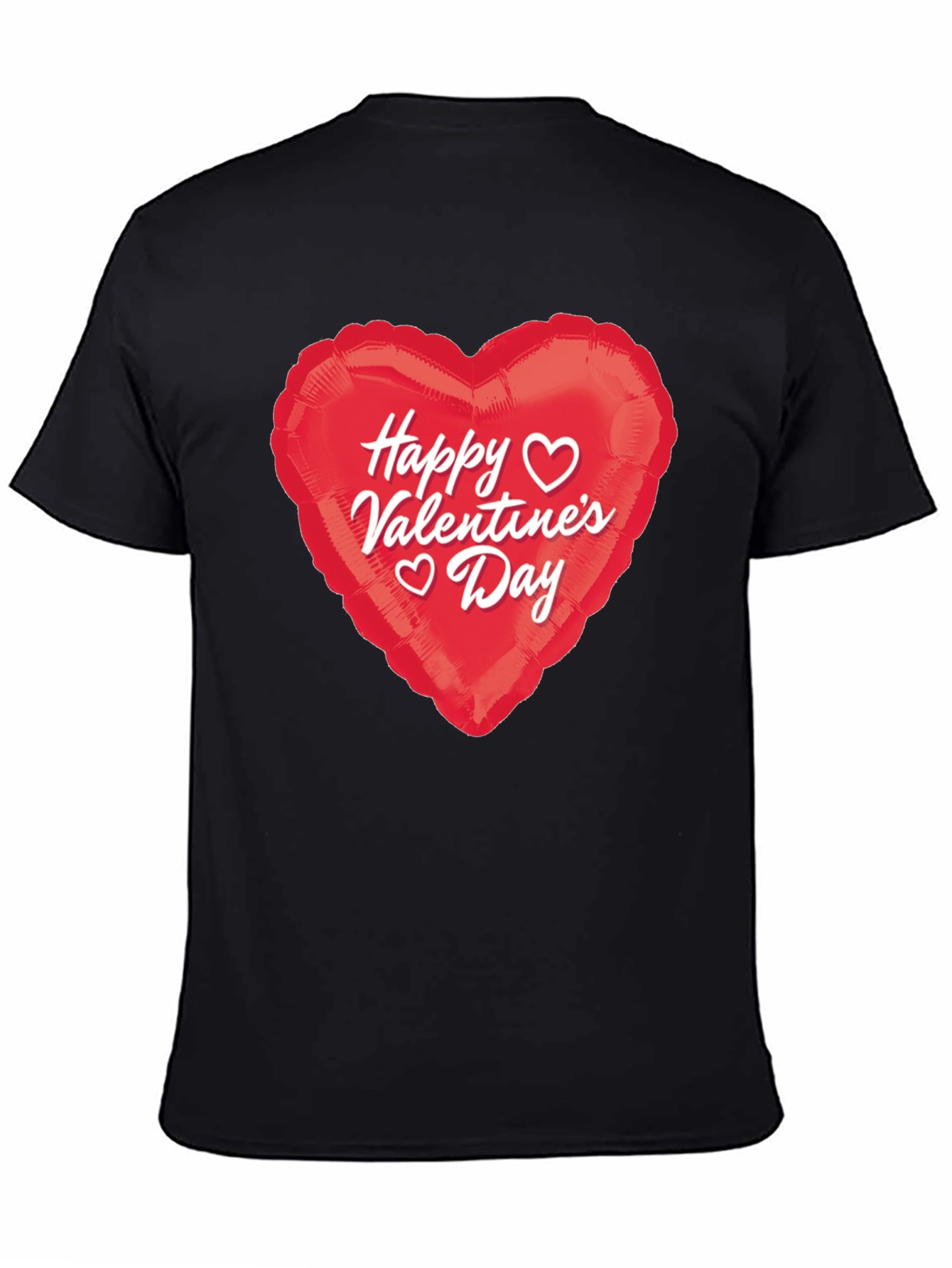 Black Happy Valentine's Day Heart Graphic T-Shirt view 4