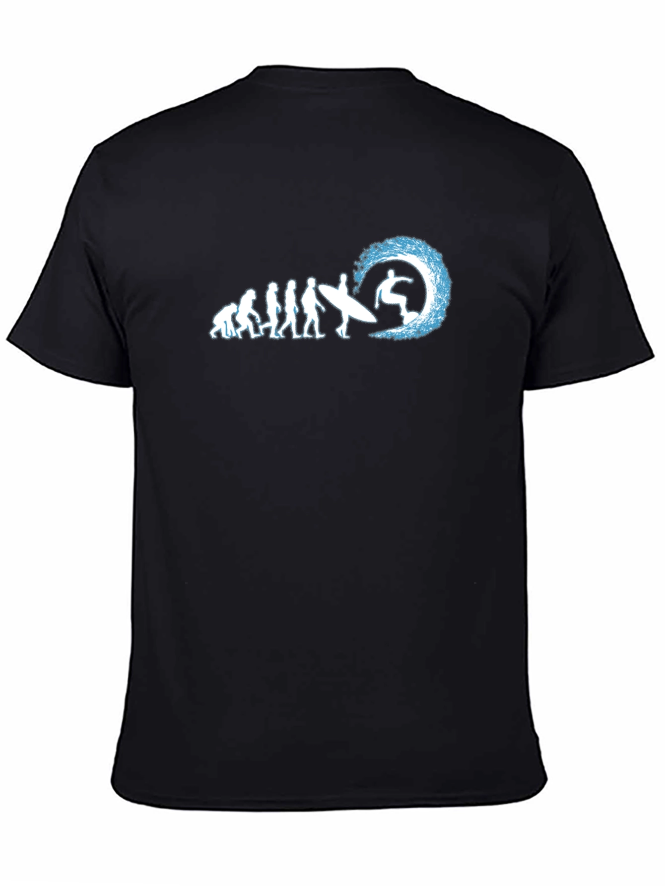 Black Evolution of Surfing Graphic T-Shirt view 4
