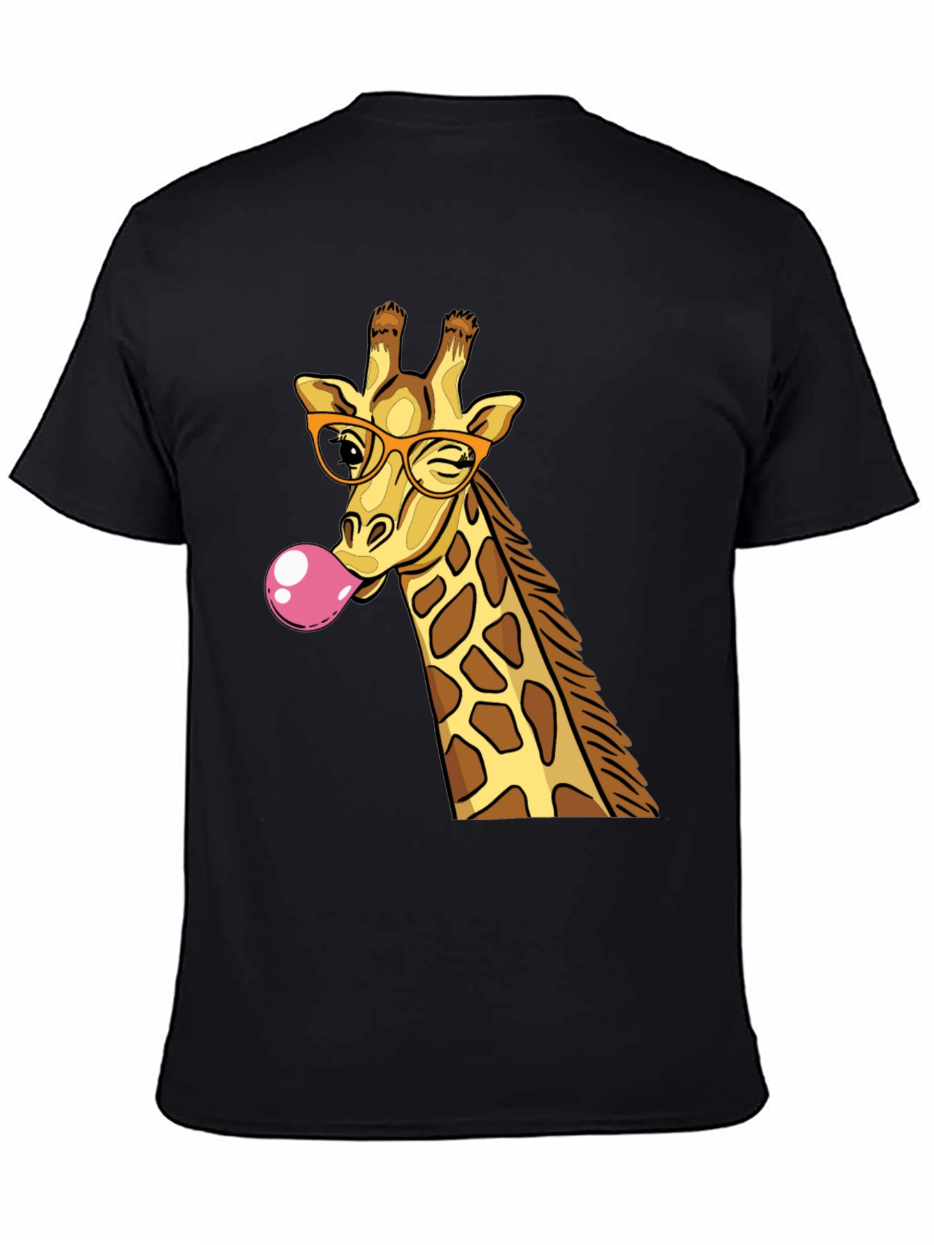 Black Giraffe Bubble Gum Graphic T-Shirt view 4