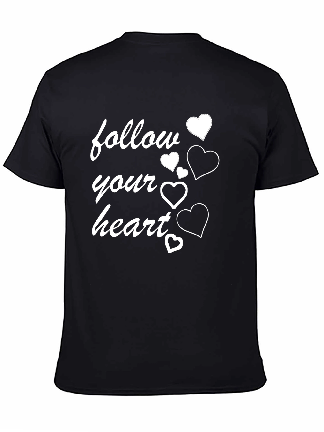 Black Follow Your Heart Graphic T-Shirt - Stylish Black Tee view 4