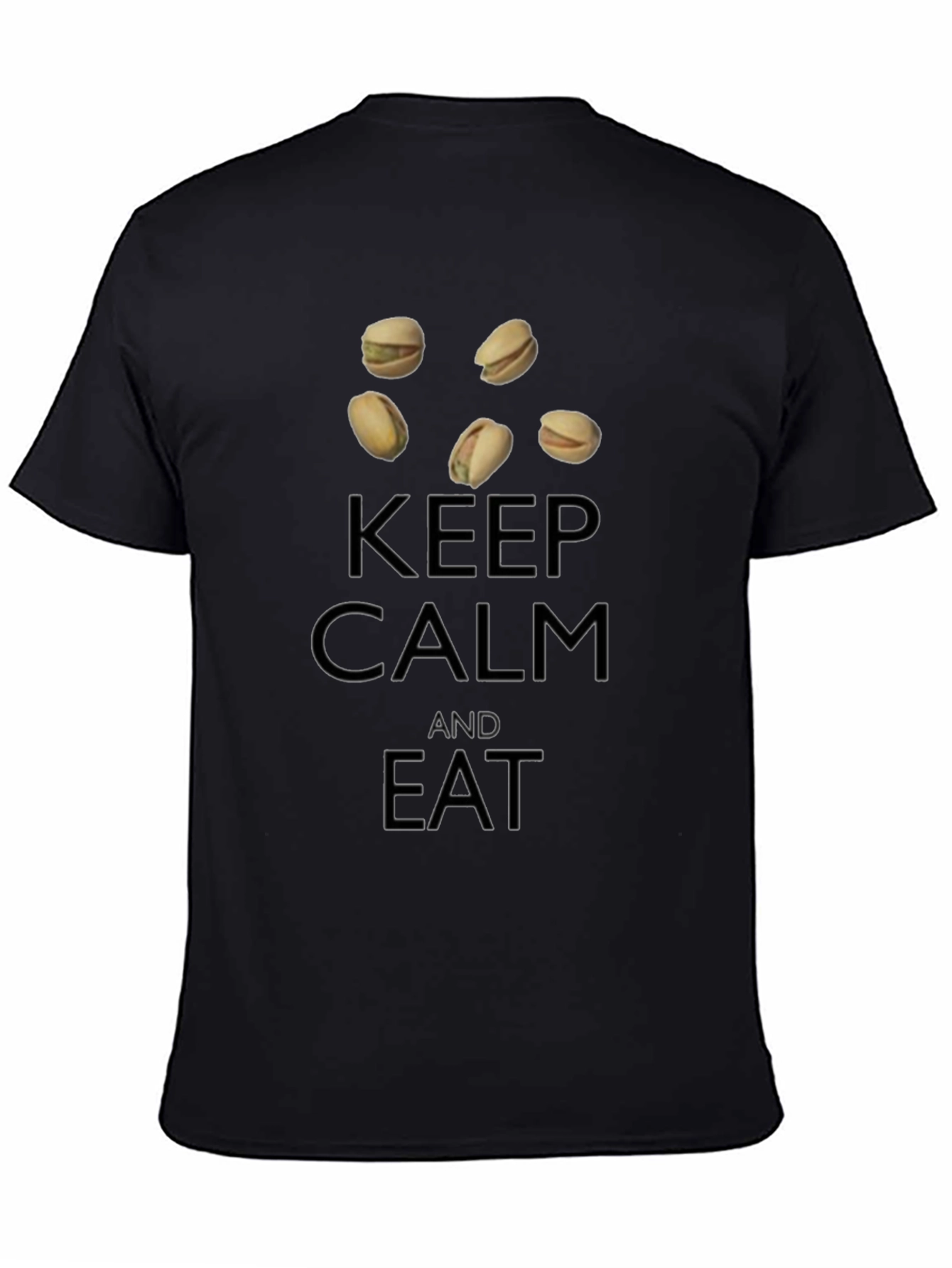 Black Keep Calm and Eat Pistachios T-Shirt view 4