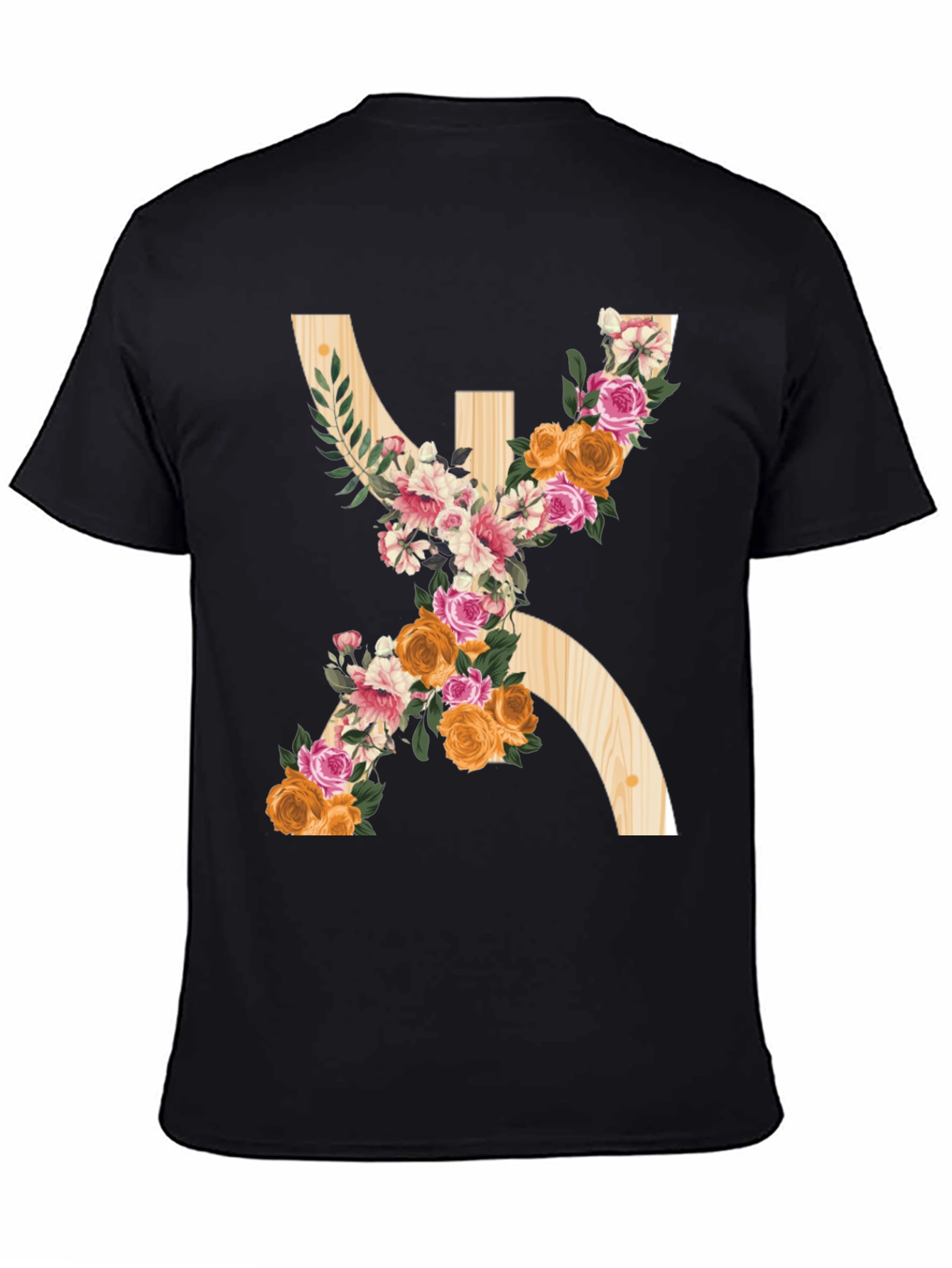 Black Floral Berber Symbol T-Shirt - Stylish Graphic Tee view 4