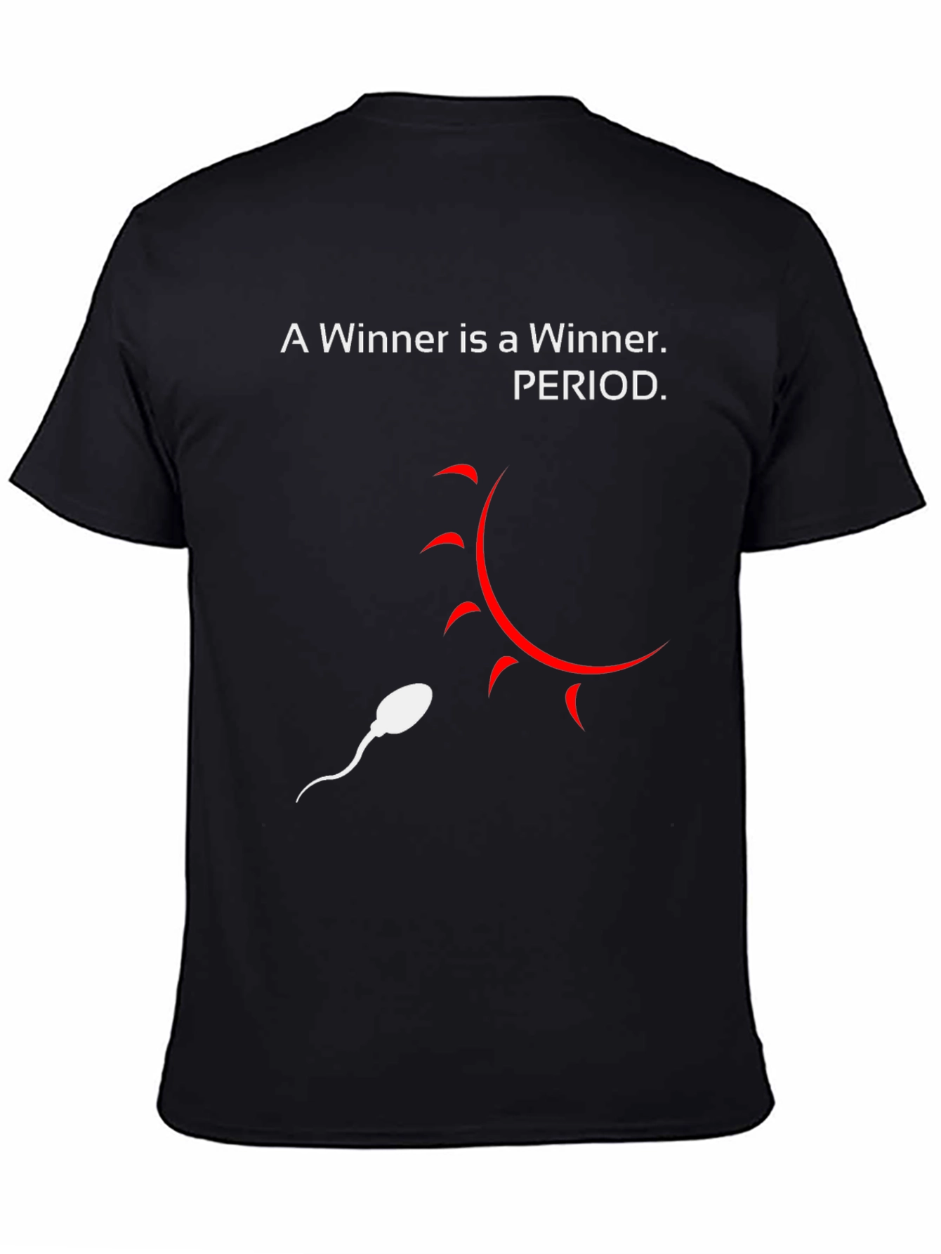 Black Winner Sperm Graphic Tee - Black Crew Neck T-Shirt view 4