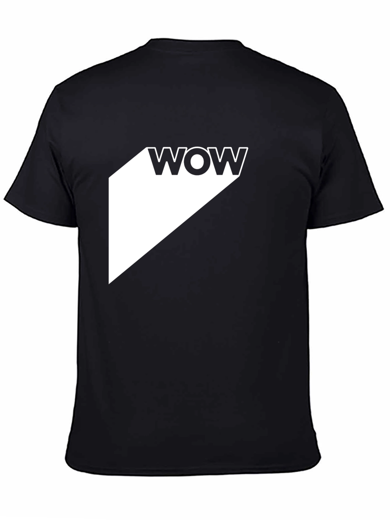 Black WOW Graphic Tee - Modern Black T-Shirt view 4
