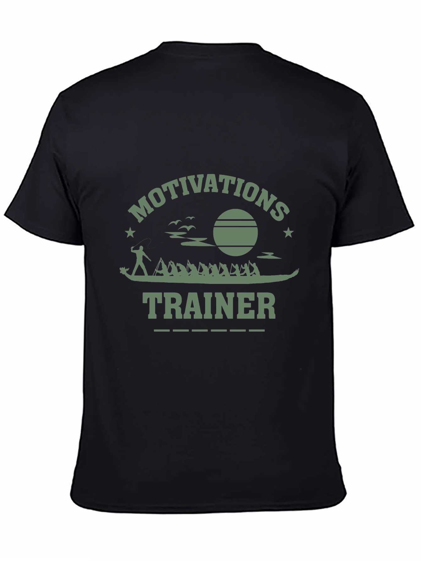 Black Motivational Trainer Graphic T-Shirt view 4