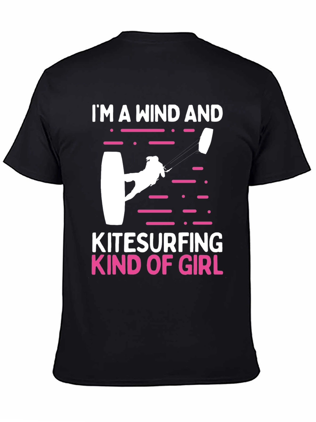 Black Wind and Kitesurfing Girl T-Shirt view 4