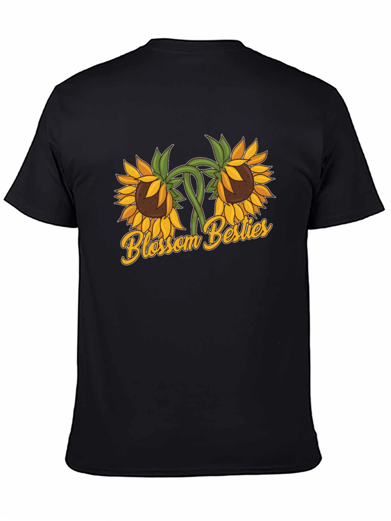 Black Blossom Besties Sunflower Graphic T-Shirt view 4