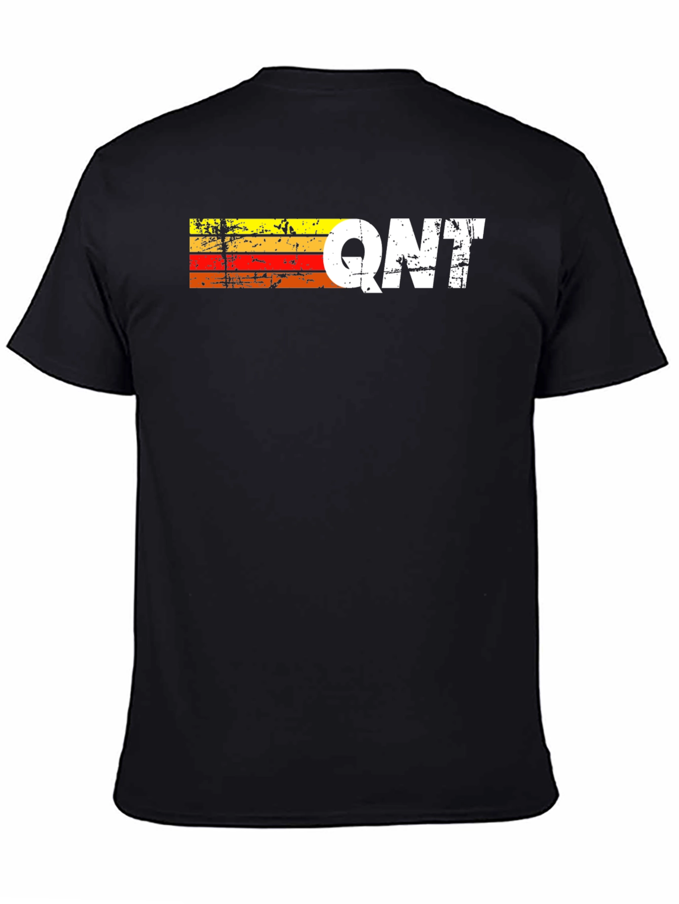 Black QNT Graphic Tee - Retro Style Black T-Shirt view 4