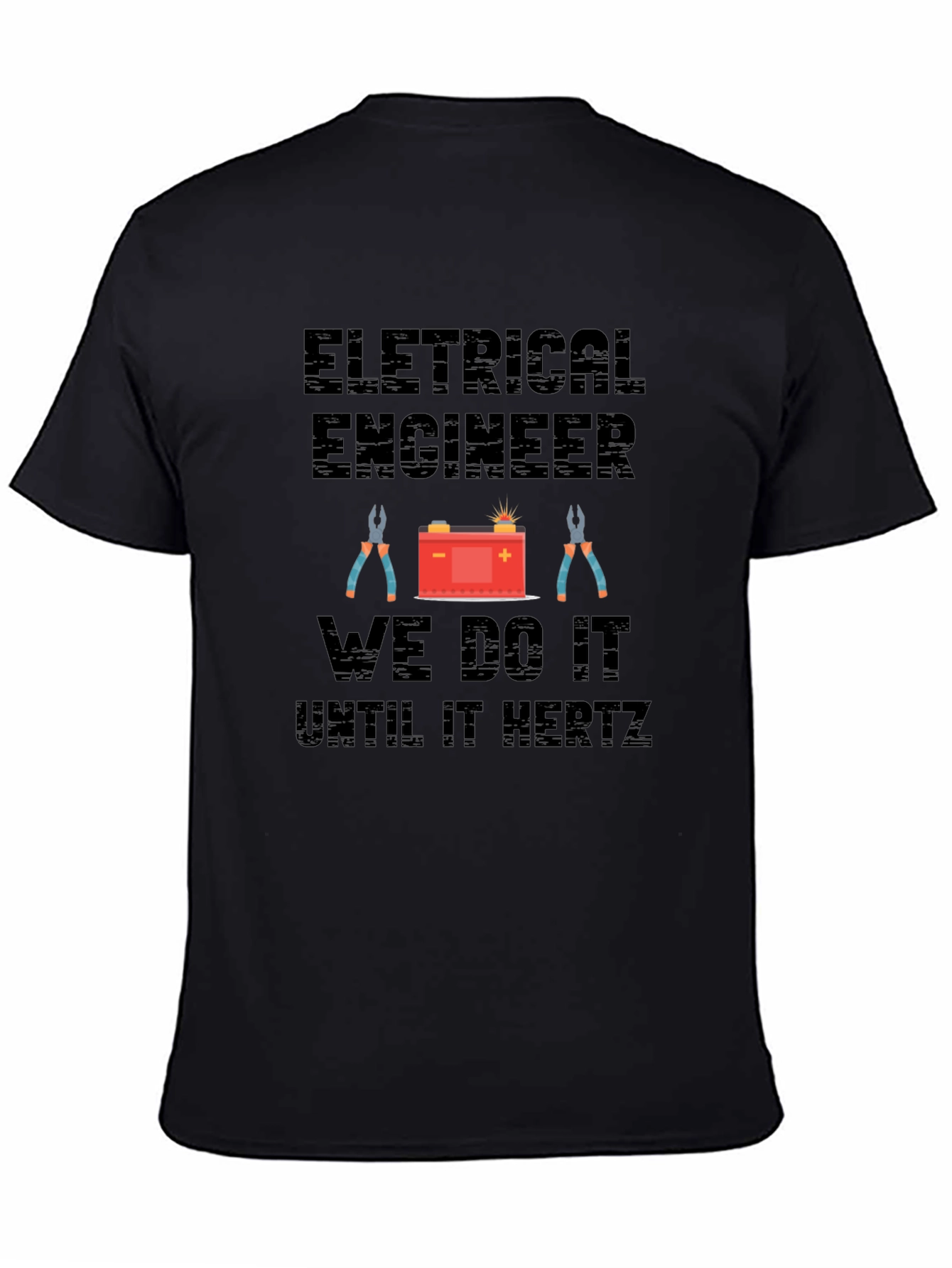 Black Electrical Engineer "Until It Hertz" T-Shirt view 4