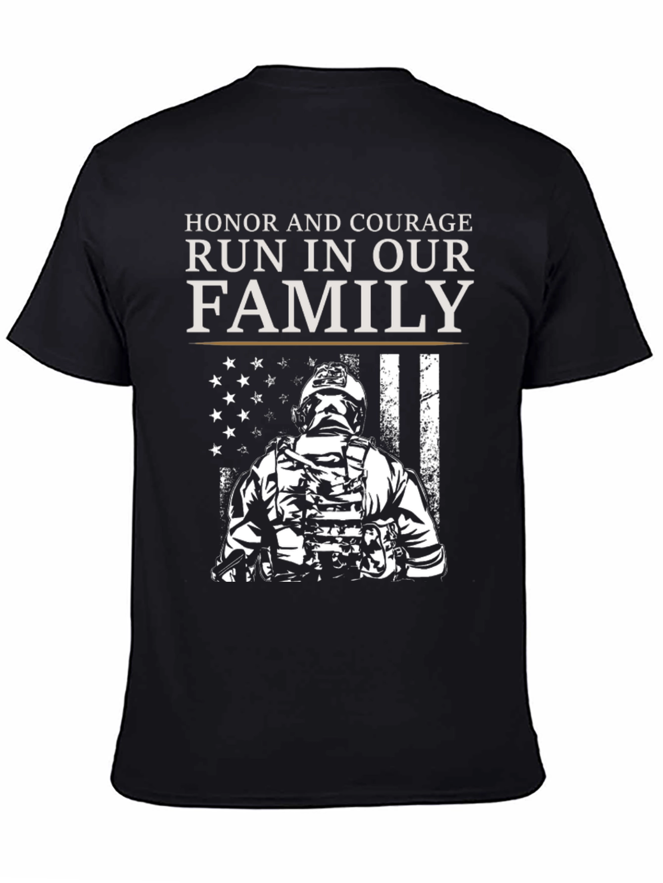 Black Honor and Courage Family T-Shirt - Patriotic Design view 4