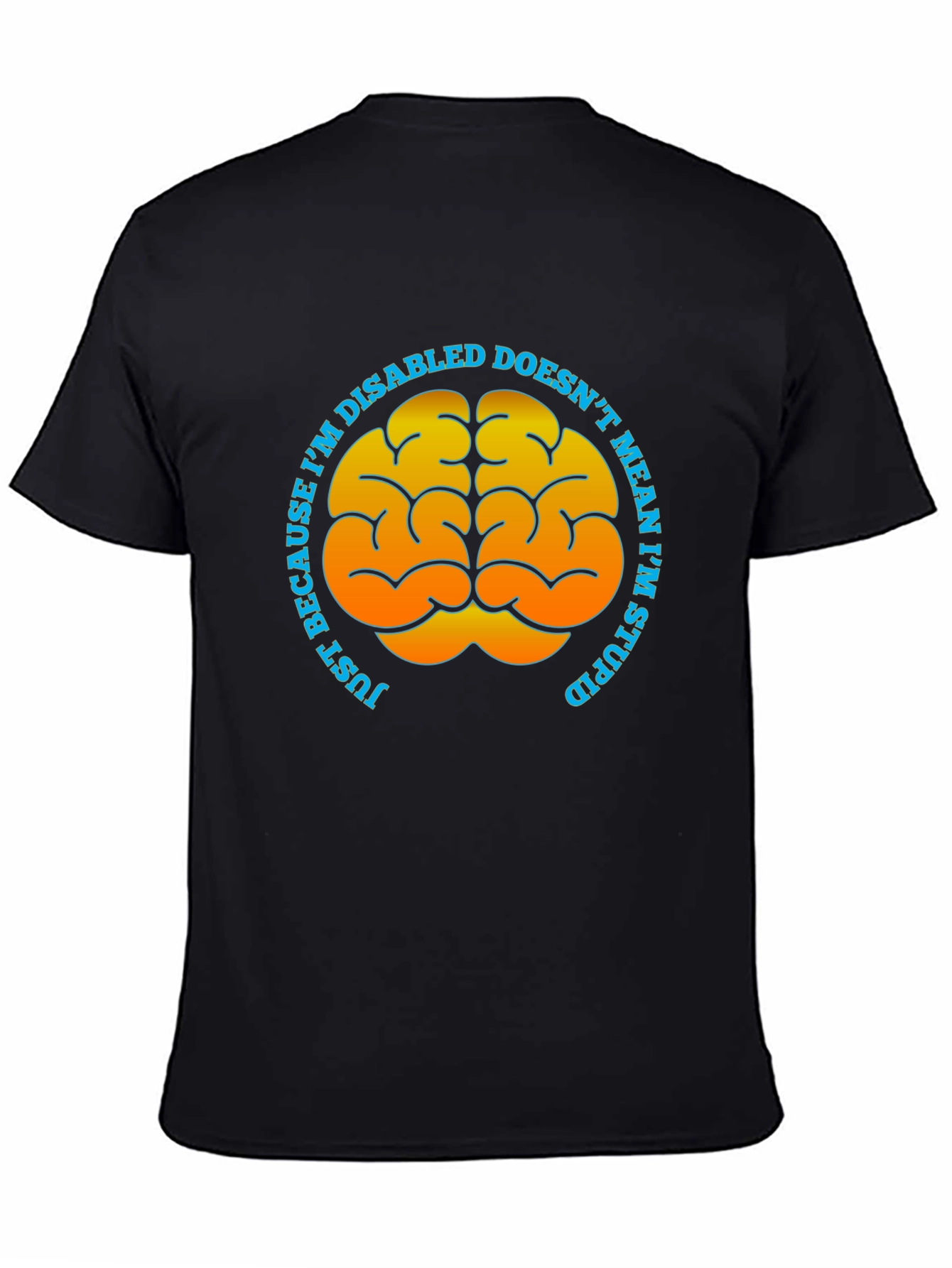 Black Brain Graphic T-Shirt - Disability Awareness Tee view 4