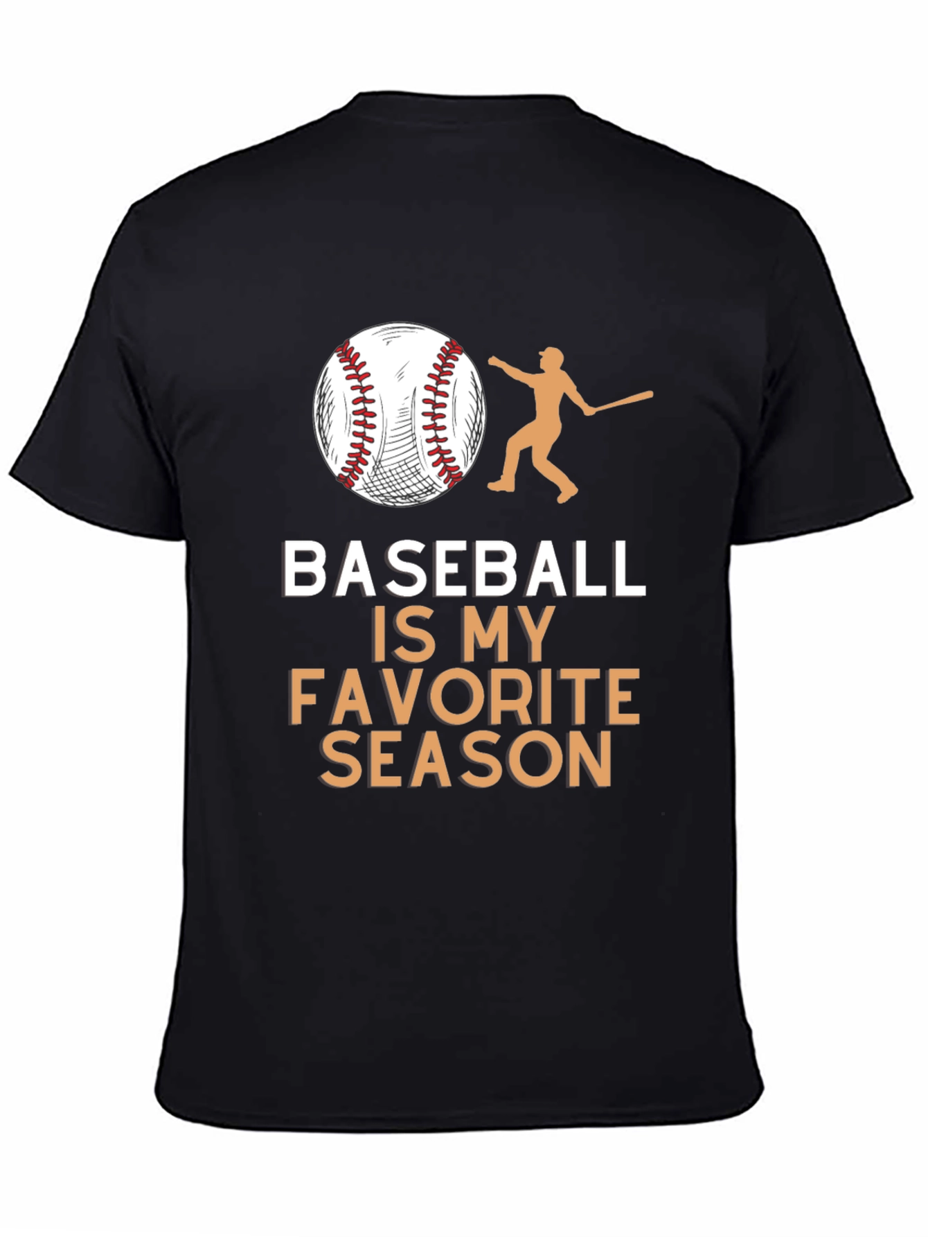 Black Baseball is My Favorite Season Black T-Shirt view 4
