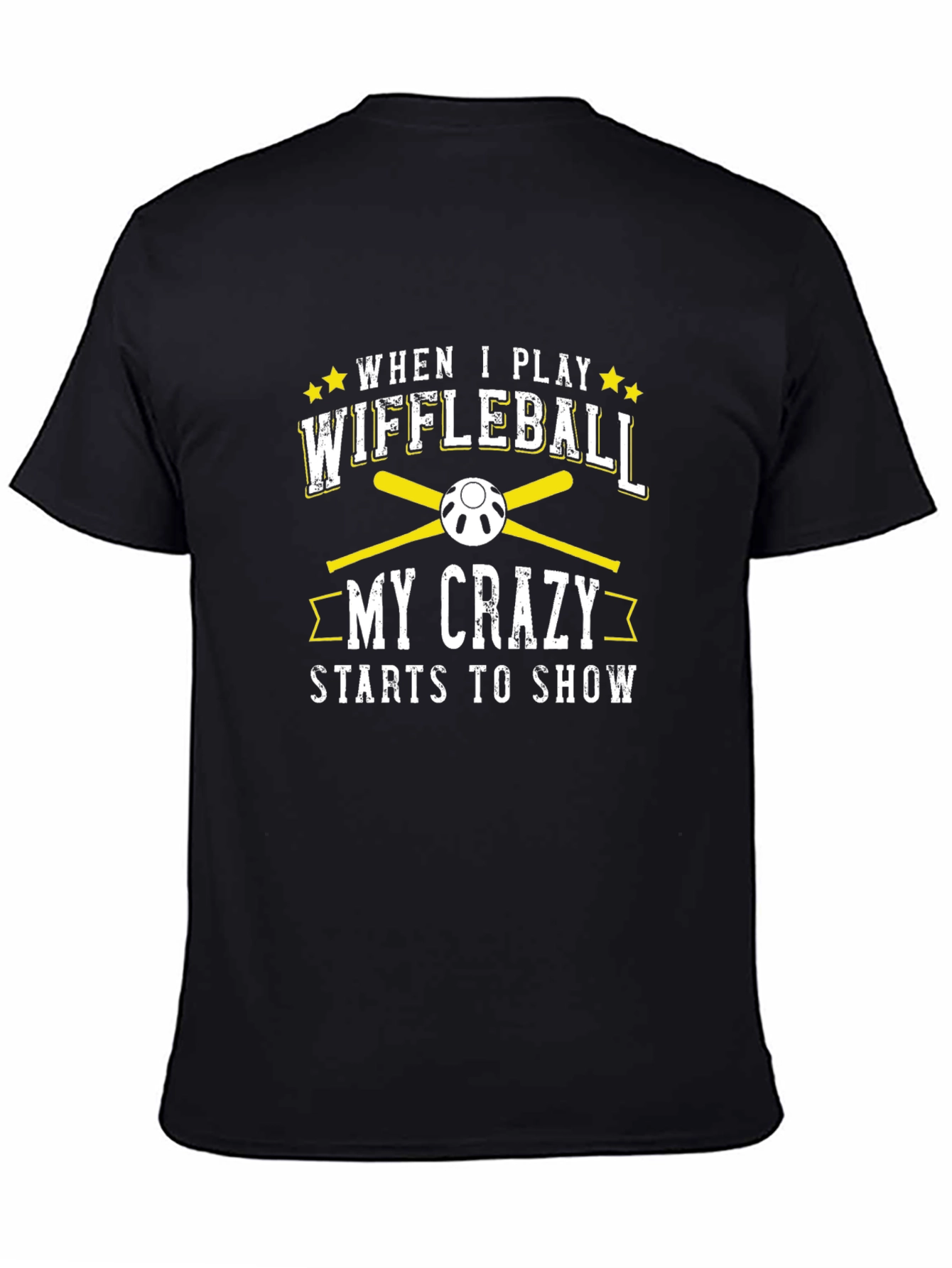 Black Wiffleball Crazy T-Shirt - Baseball Bats Tee view 4