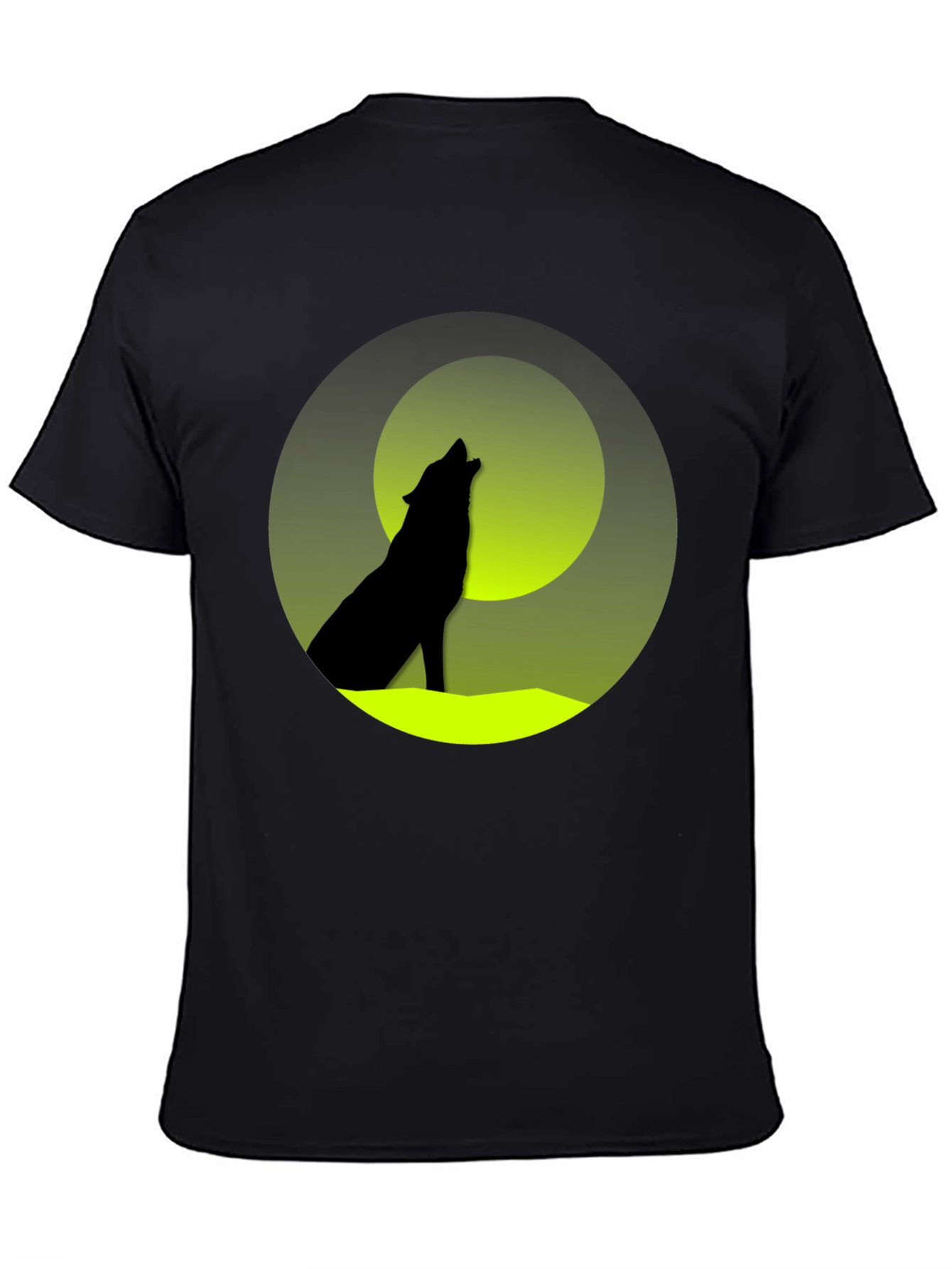 Black Wolf Howling at Moon Graphic Tee view 4