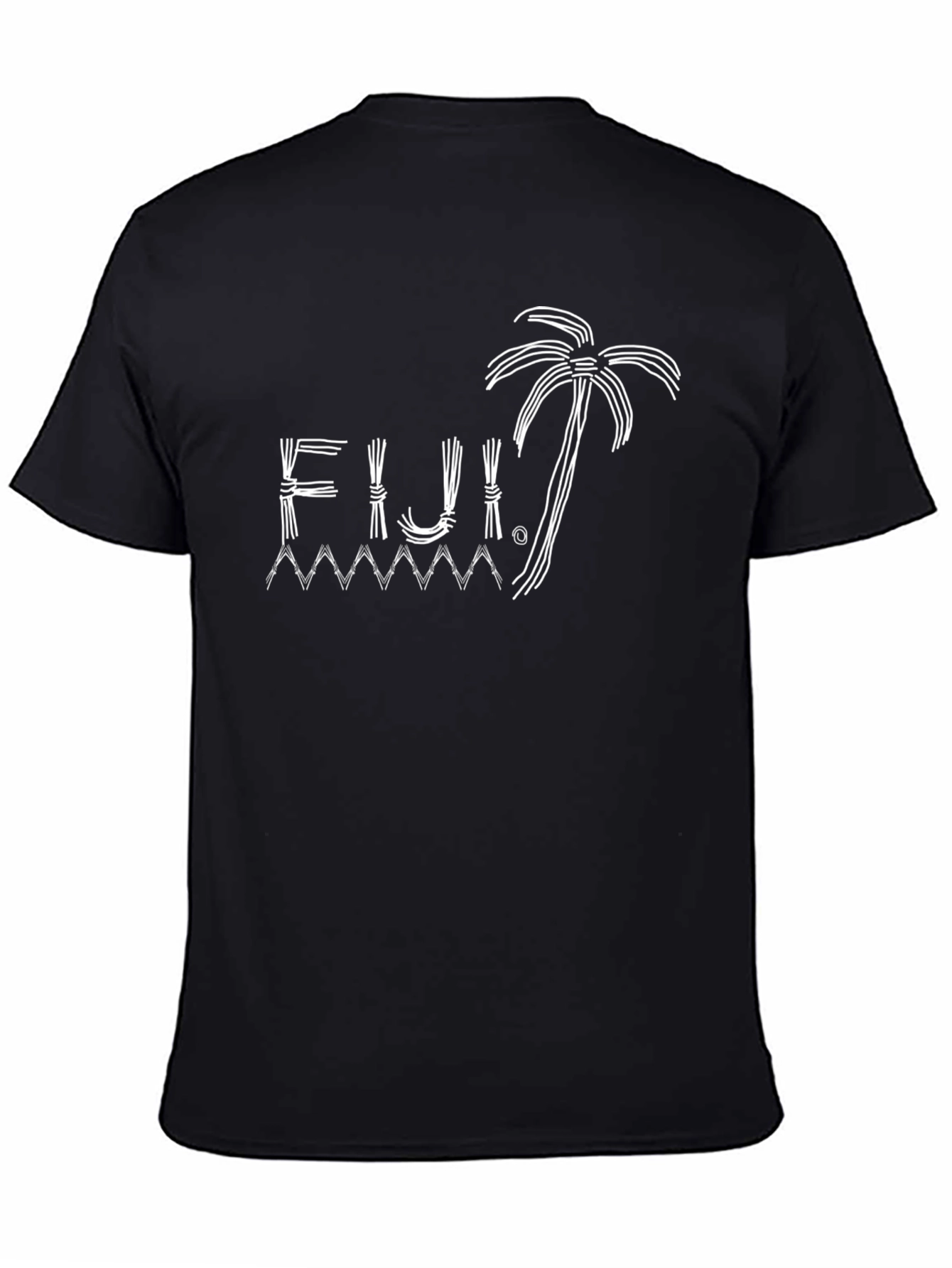 Black Fiji Island Graphic Tee - Black Cotton T-Shirt view 4