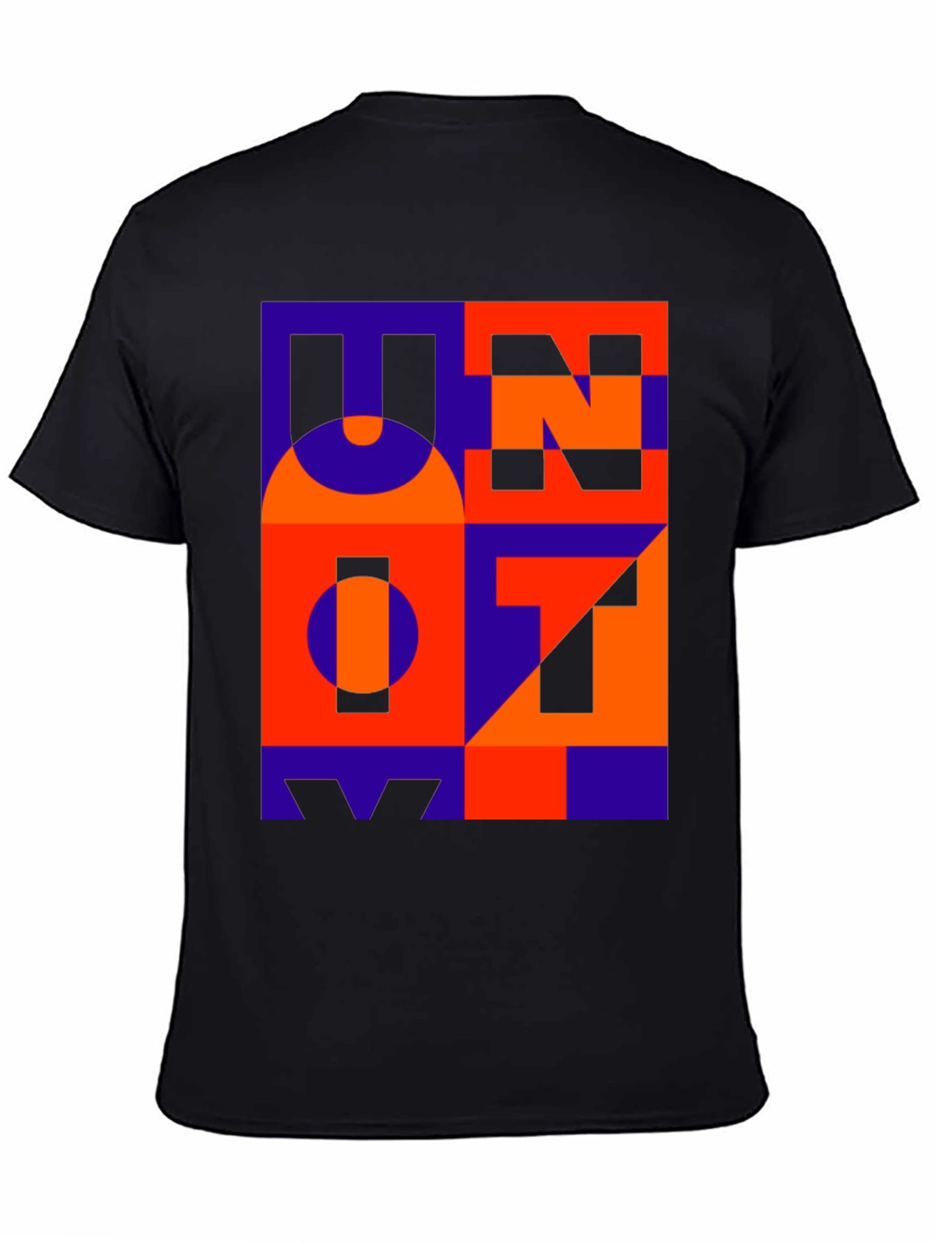 Black Abstract Geometric T-Shirt view 4