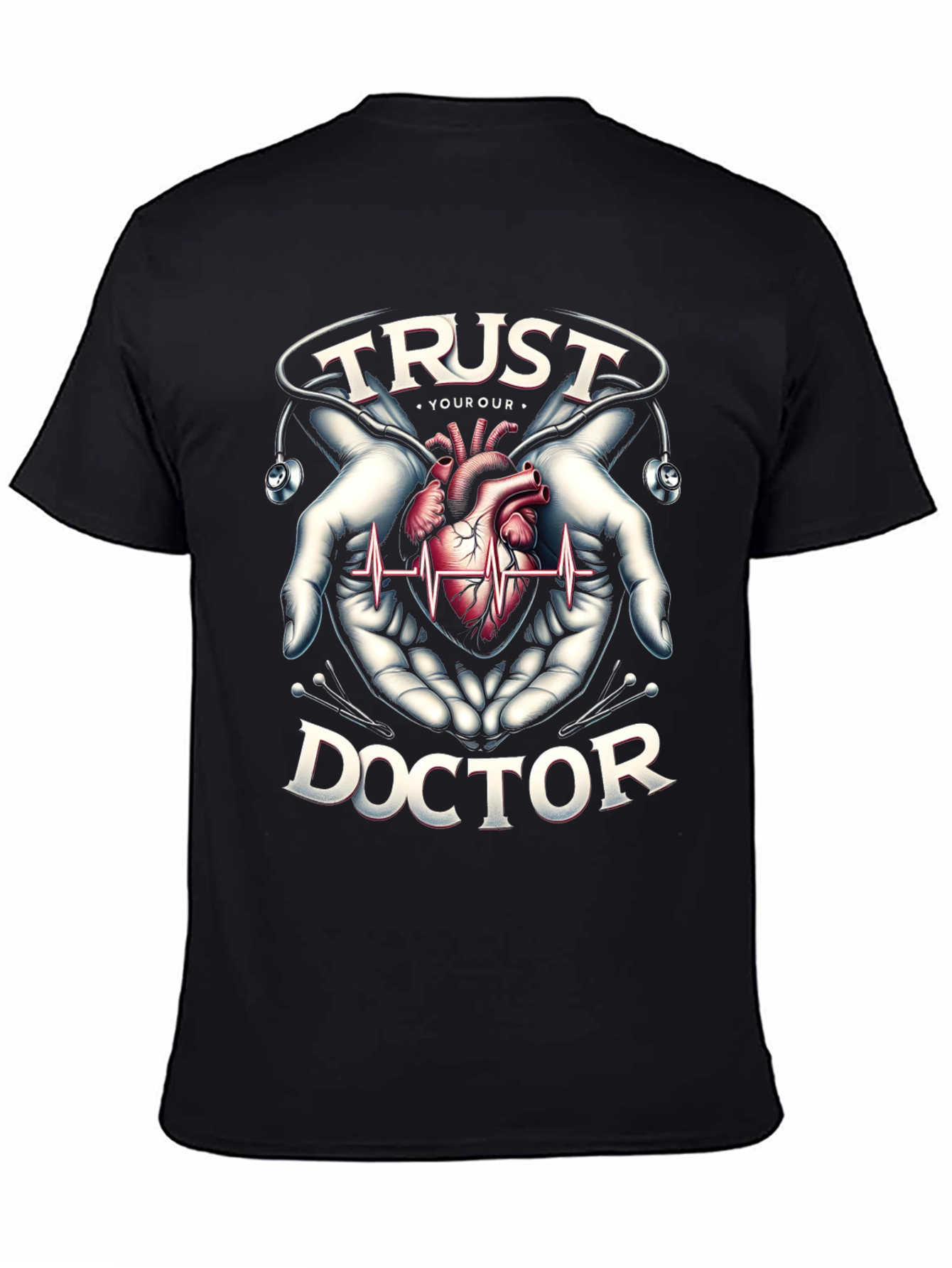 Black Trust Your Doctor Graphic T-Shirt view 4