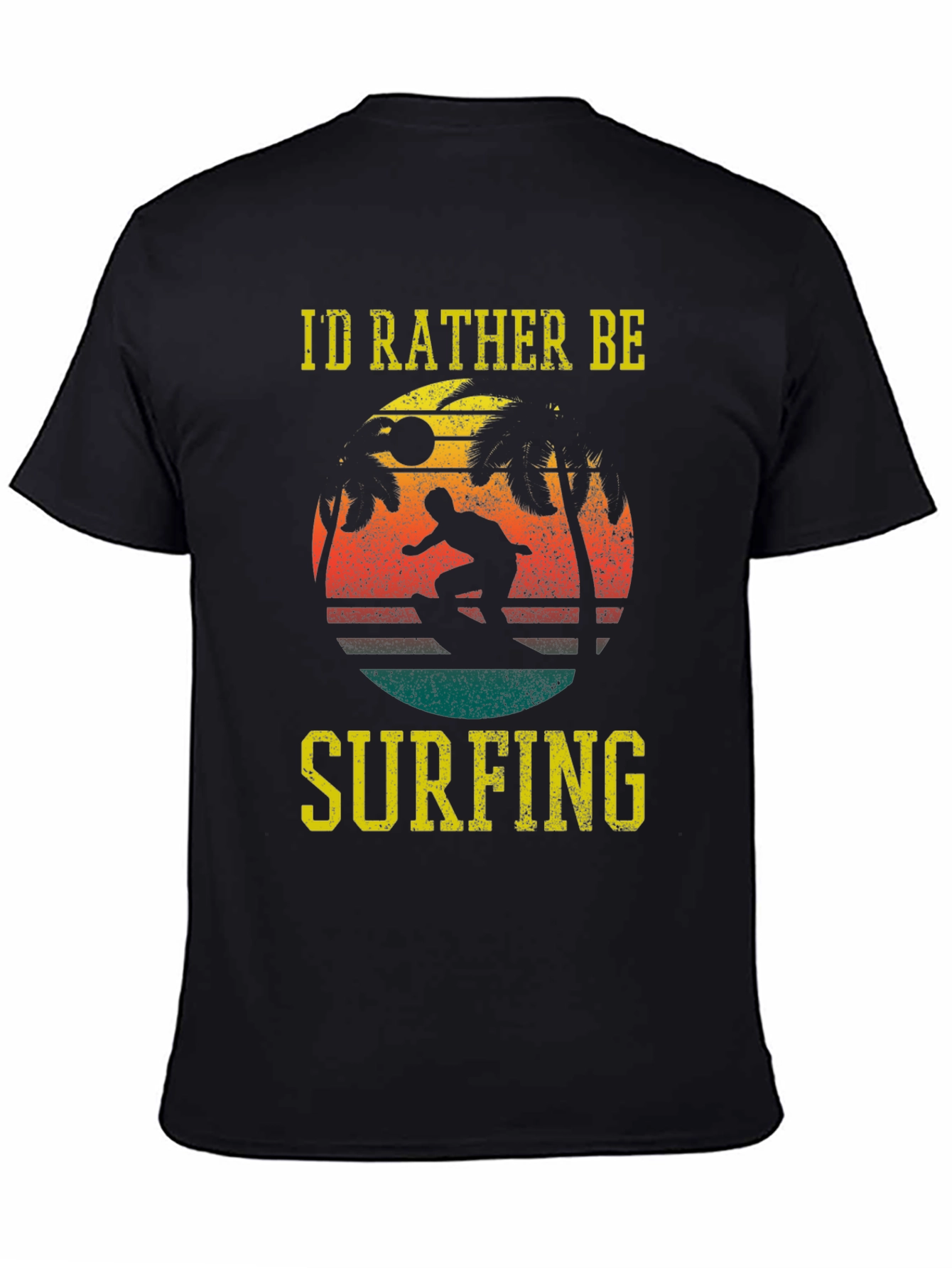 Black Surfing Graphic T-Shirt - Retro Style view 4
