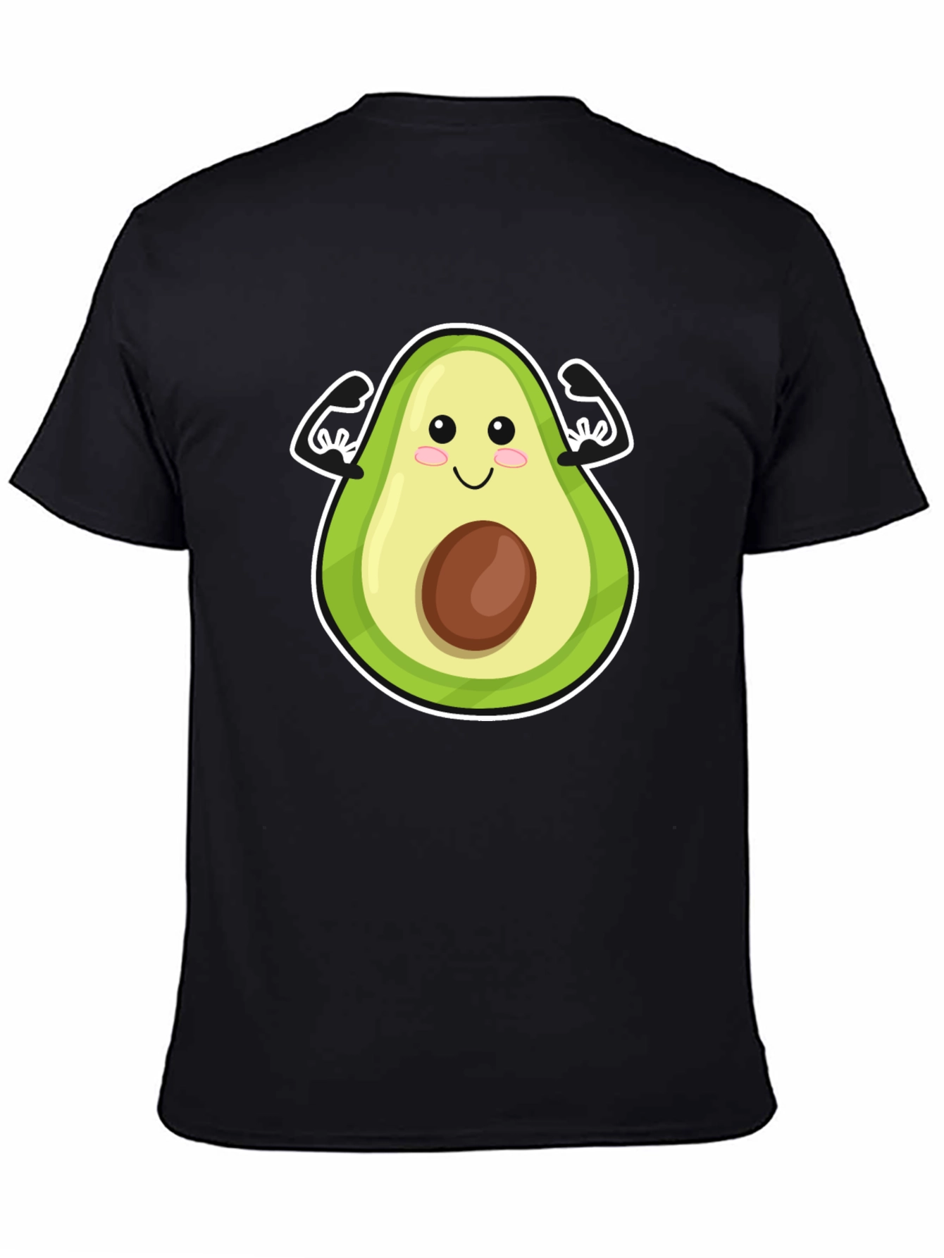 Black Avocado Muscle Graphic Tee - Funny Workout Shirt view 4