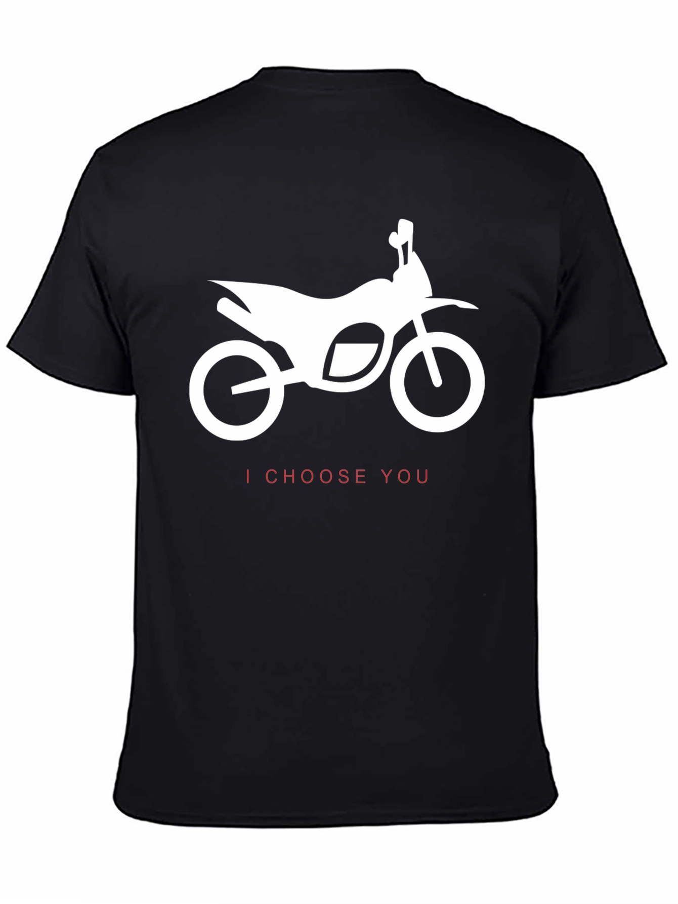 Black Motorcycle Graphic Tee - I Choose You Design - Black view 4