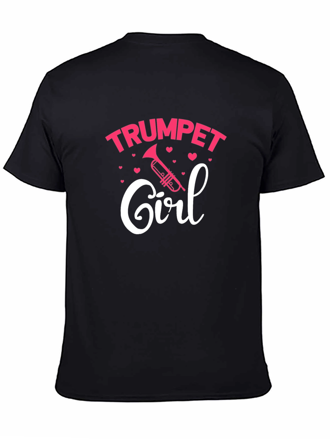 Black Trumpet Girl T-Shirt - Musical Gift for Women view 4