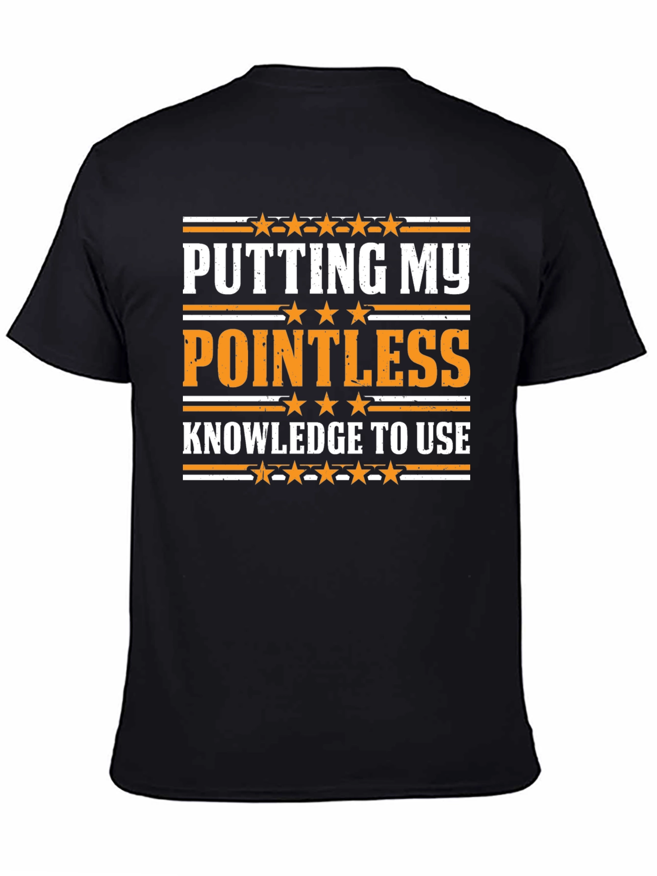 Black Pointless Knowledge Graphic Tee - Sarcastic Humor Shirt view 4