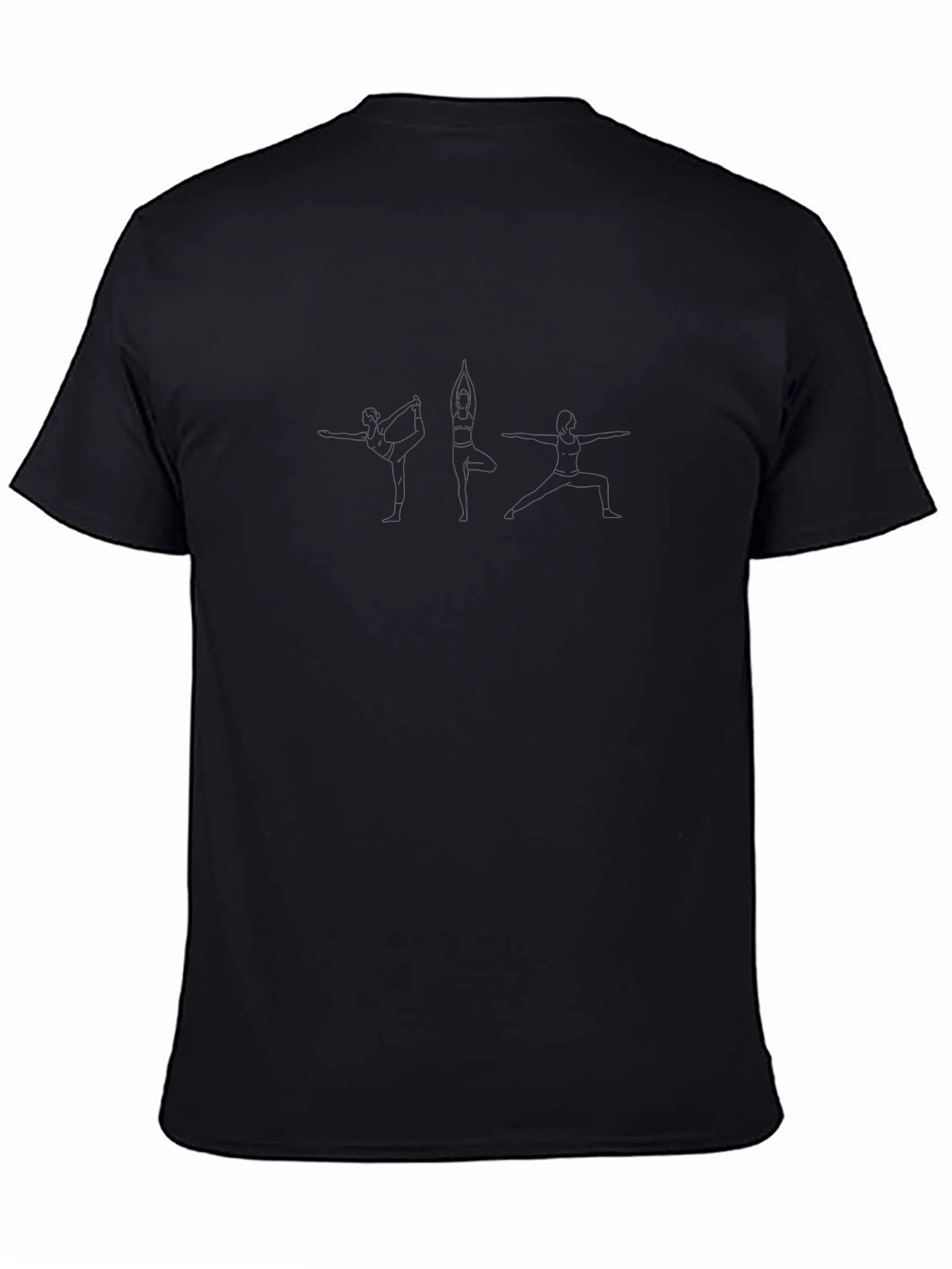 Black Men's Basic Black Crew Neck T-Shirt view 4