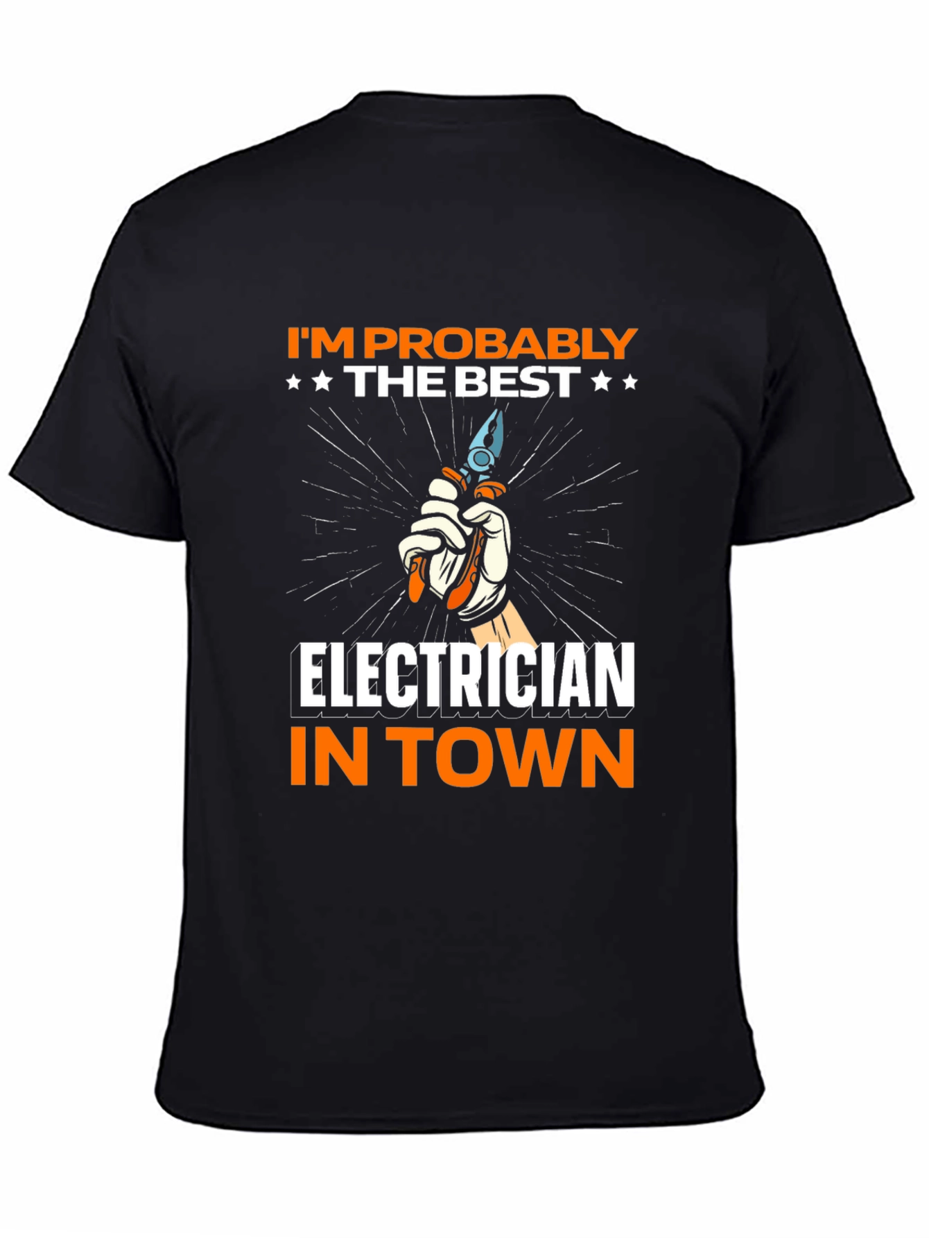 Black Electrician T-Shirt - Best in Town! view 4