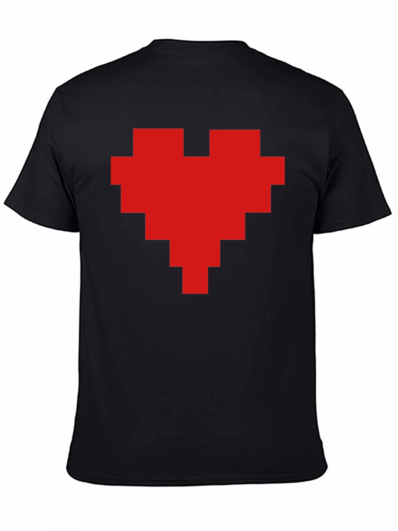 Pixel Heart Graphic Black T-Shirt - 4