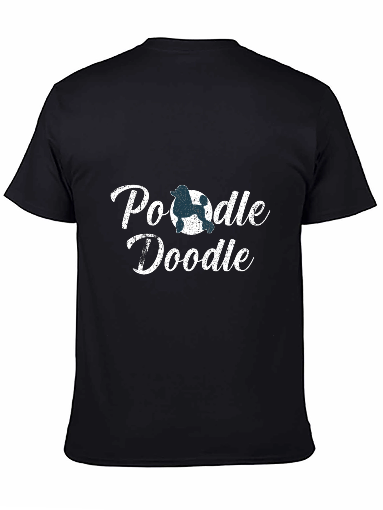 Black Poodle Doodle Graphic Tee - Black Cotton Blend view 4