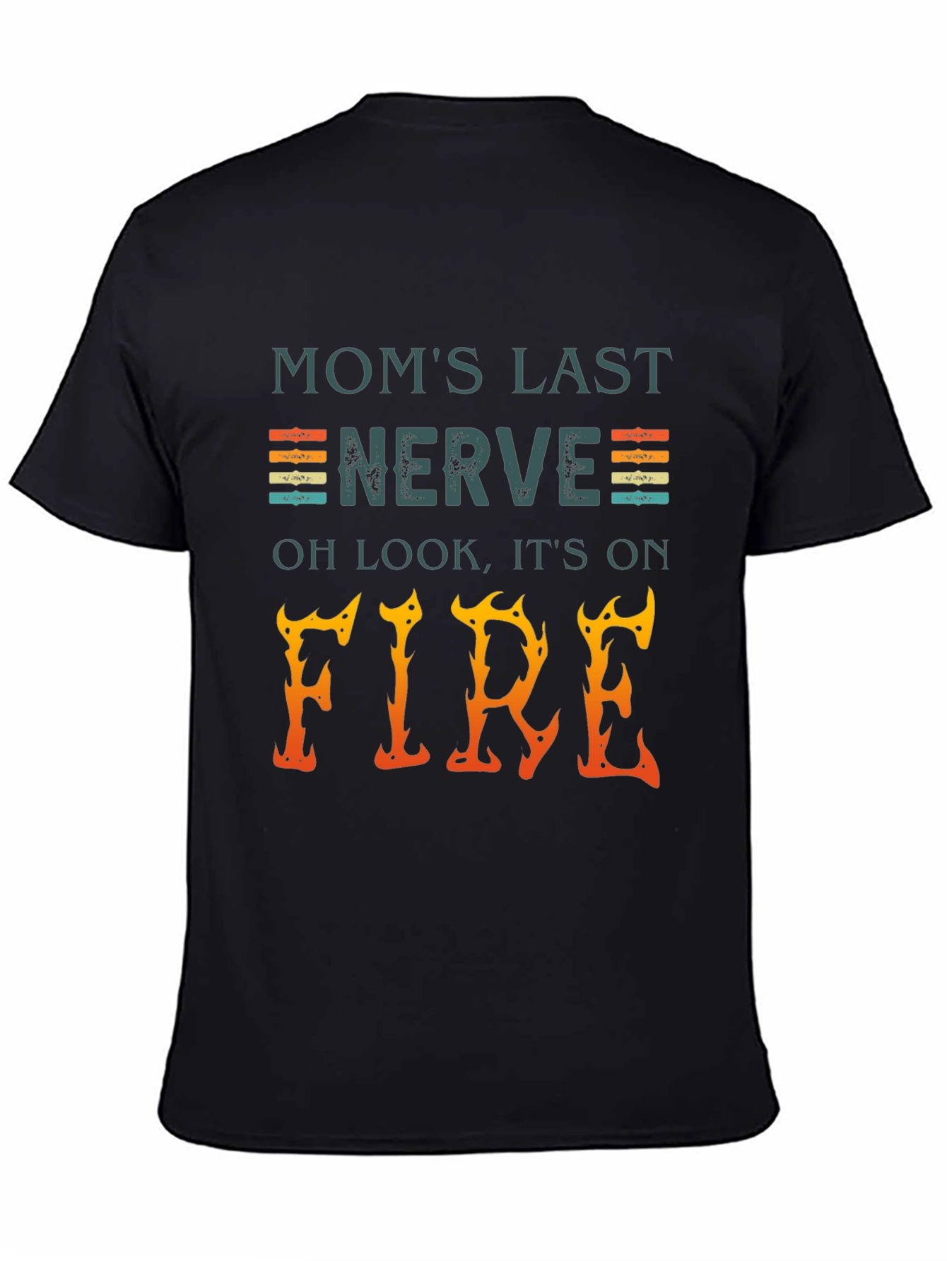 Black Mom's Last Nerve On Fire Graphic Tee view 4
