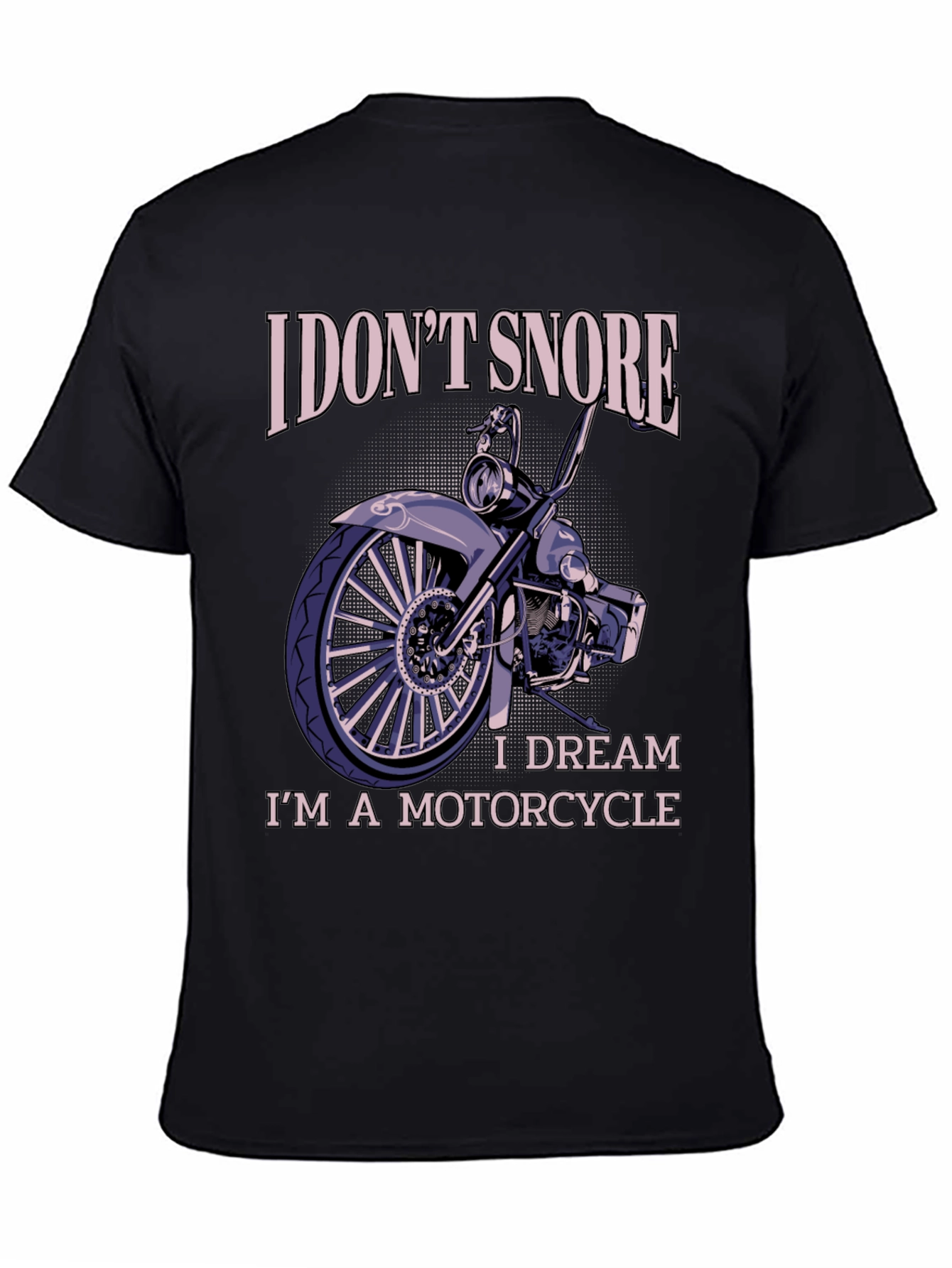 Black I Dream I'm a Motorcycle Black Graphic Tee view 4