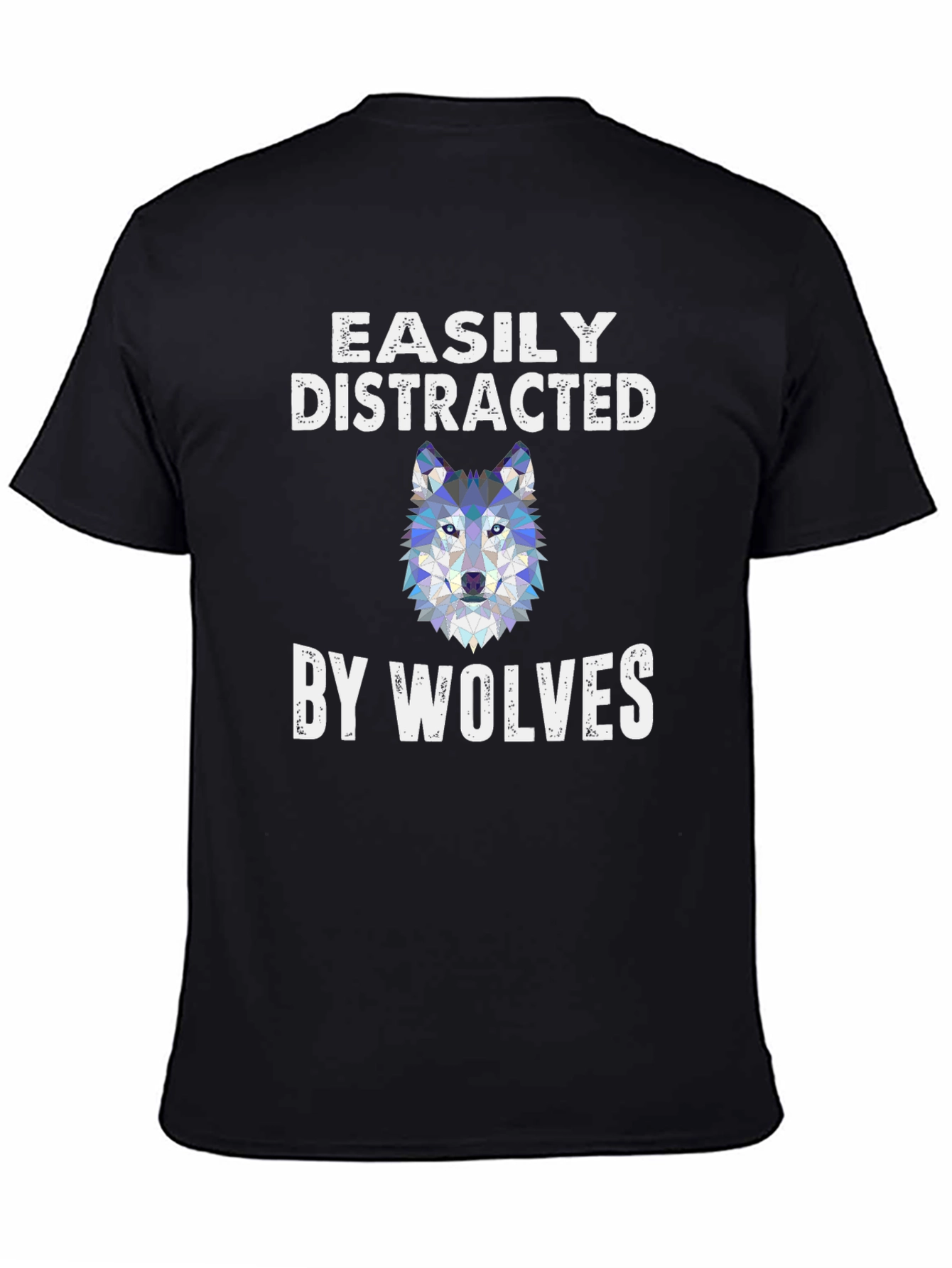 Black Easily Distracted By Wolves Graphic Tee view 4
