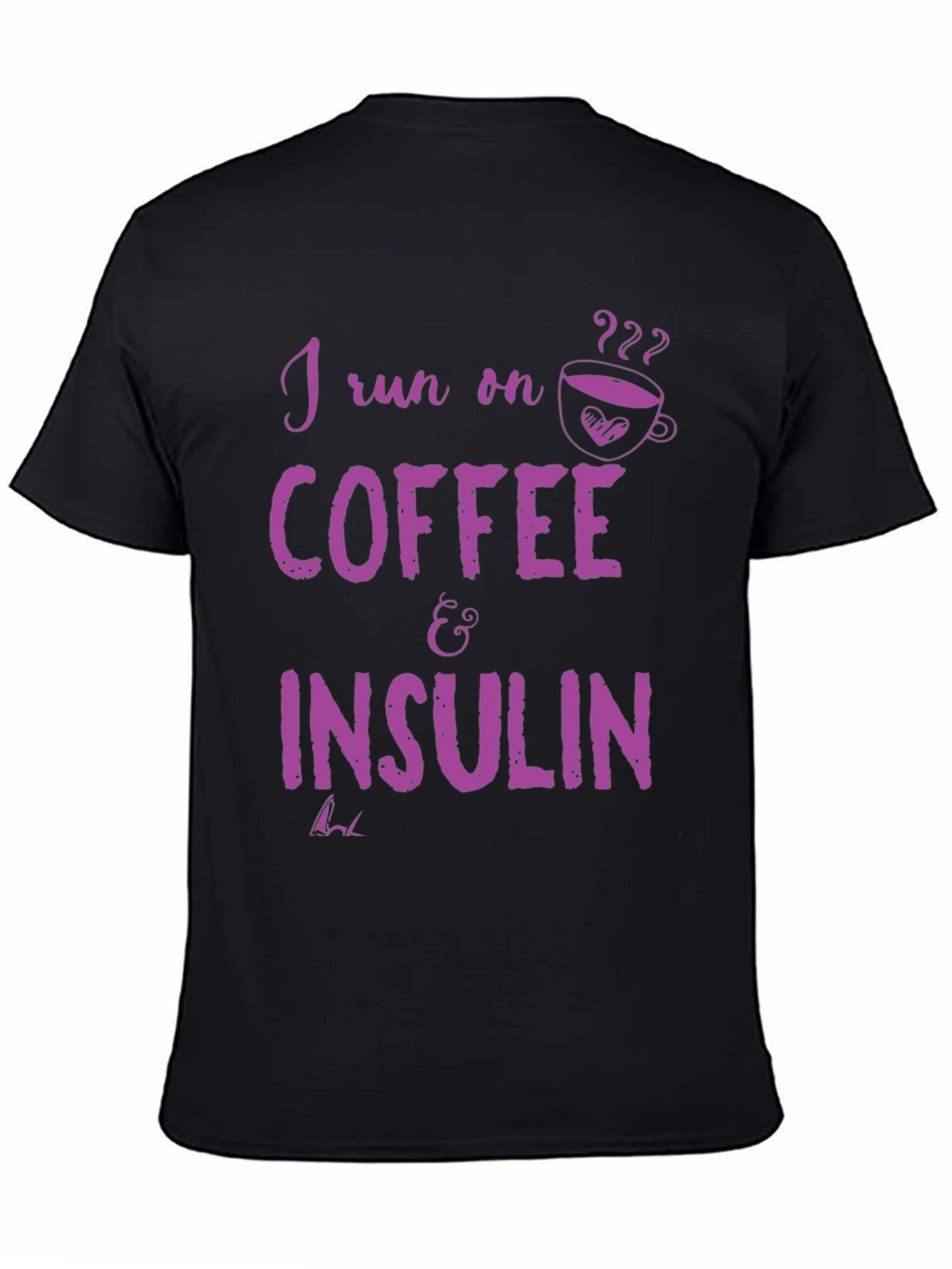 Black Coffee and Insulin T-Shirt - Funny Diabetes Tee view 4