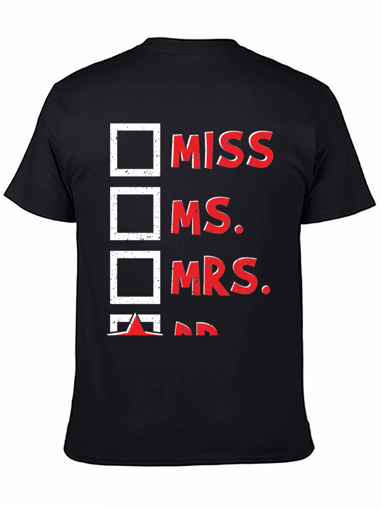 Black Check the Box T-Shirt - Mr. Humor Tee view 4