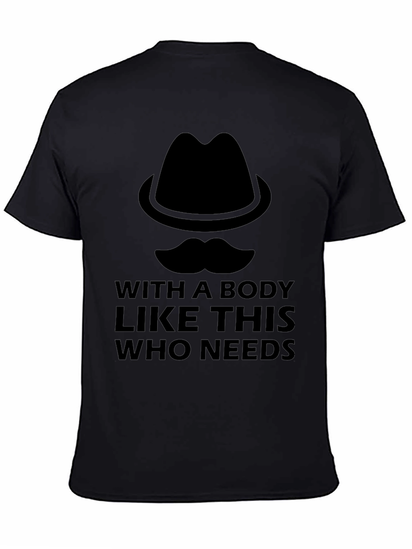 Black Funny Body T-Shirt - Humor Novelty Tee view 4