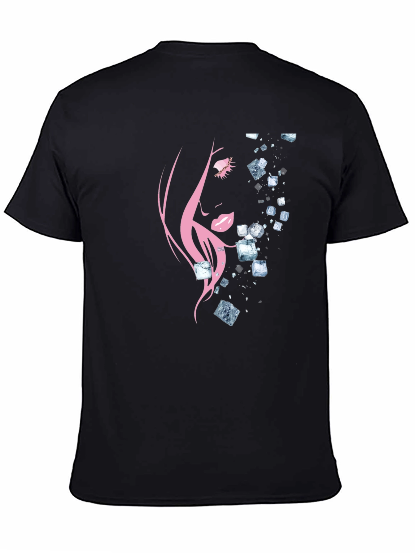Black Abstract Woman Graphic T-Shirt view 4